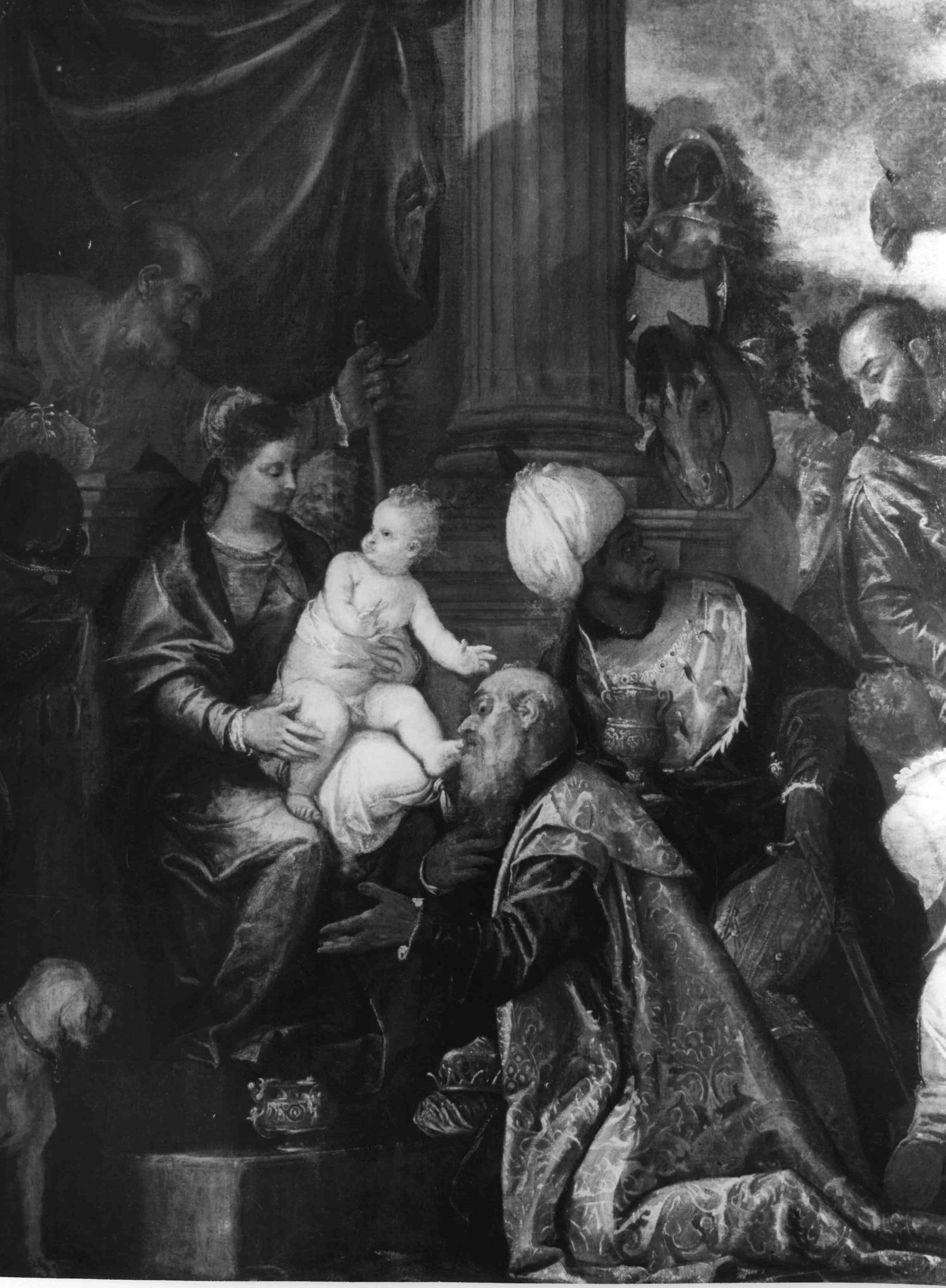 Adorazione del Bambino, Adorazione dei Magi (dipinto, opera isolata) di Veronese Paolo (e aiuti) (seconda metà XVI)