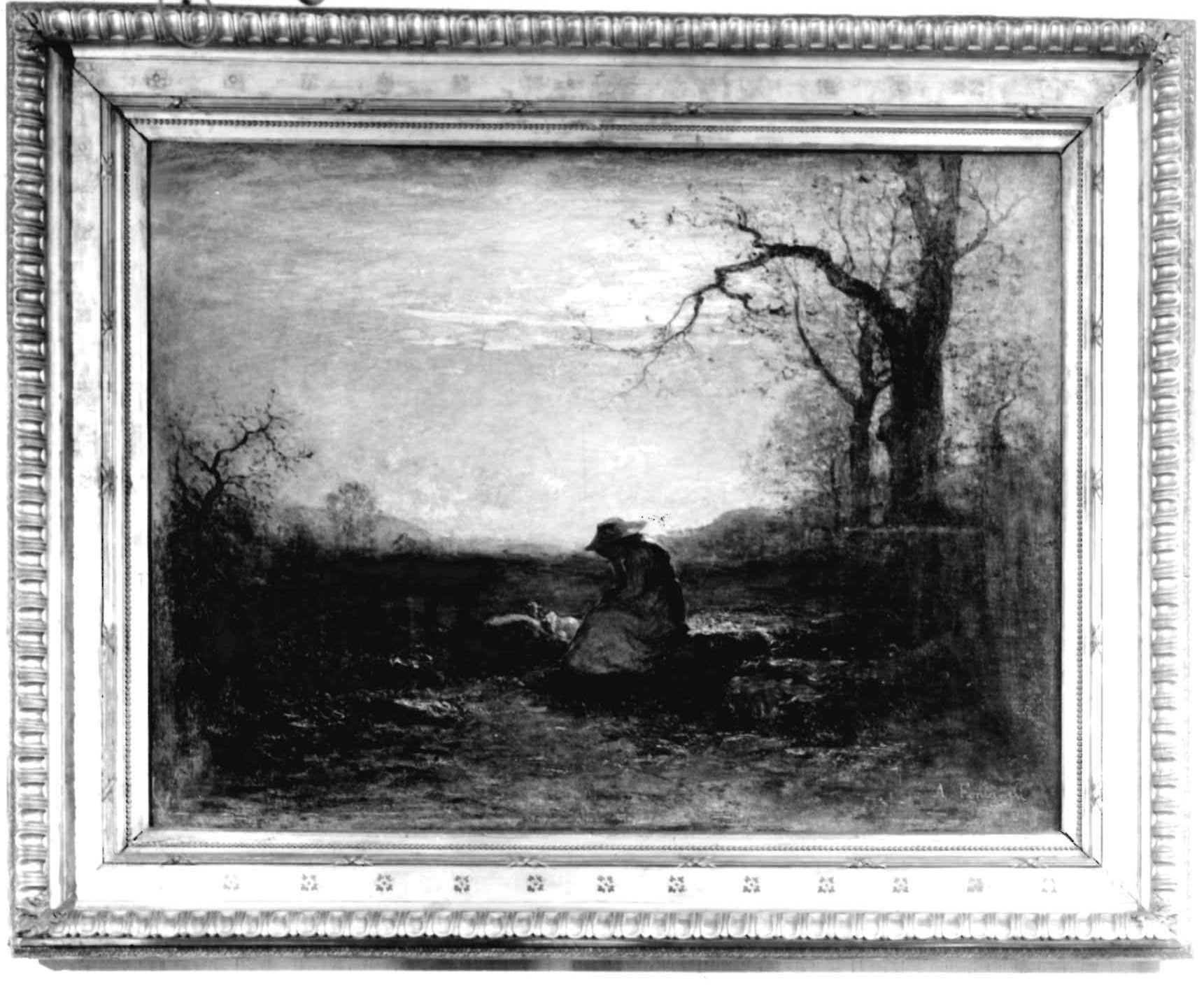 La solitudine, Paesaggio rurale (dipinto, opera isolata) di Fontanesi Antonio (seconda metà XIX)