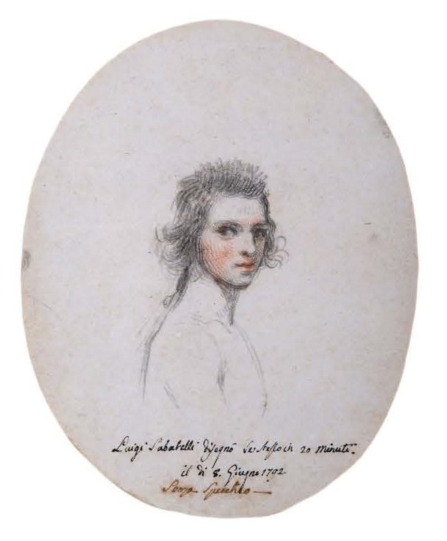 Autoritratto senza specchio, Autoritratto (disegno, opera isolata) di Sabatelli Luigi (fine XVIII)
