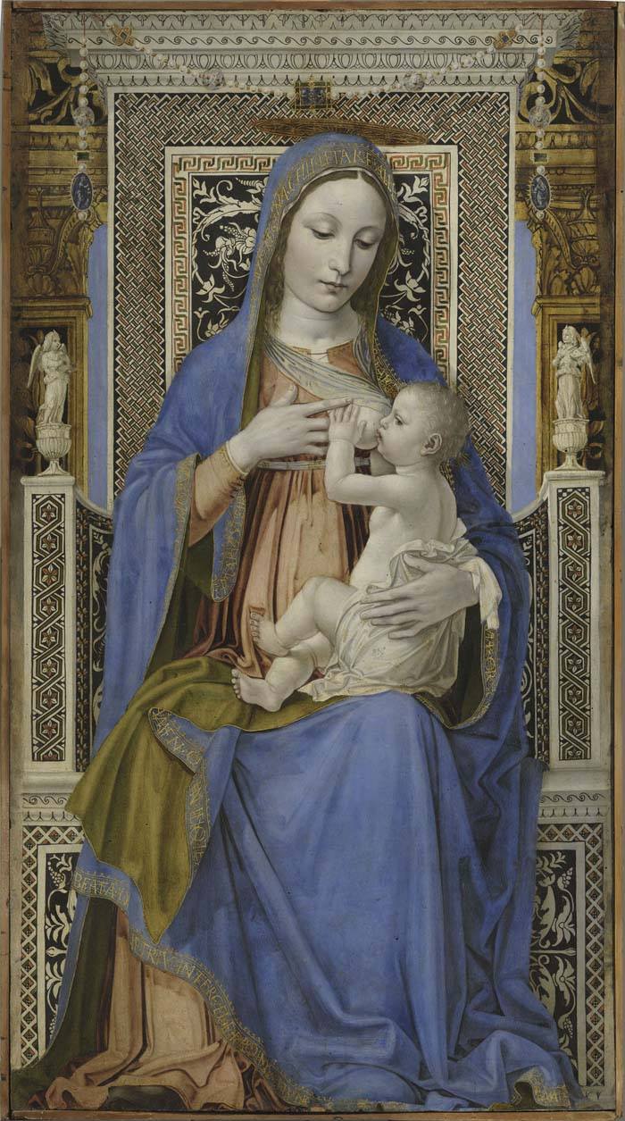 Madonna con Bambino in trono, Madonna con Bambino in trono (dipinto, elemento d'insieme) di Ambrogio Bergognone (fine XV)