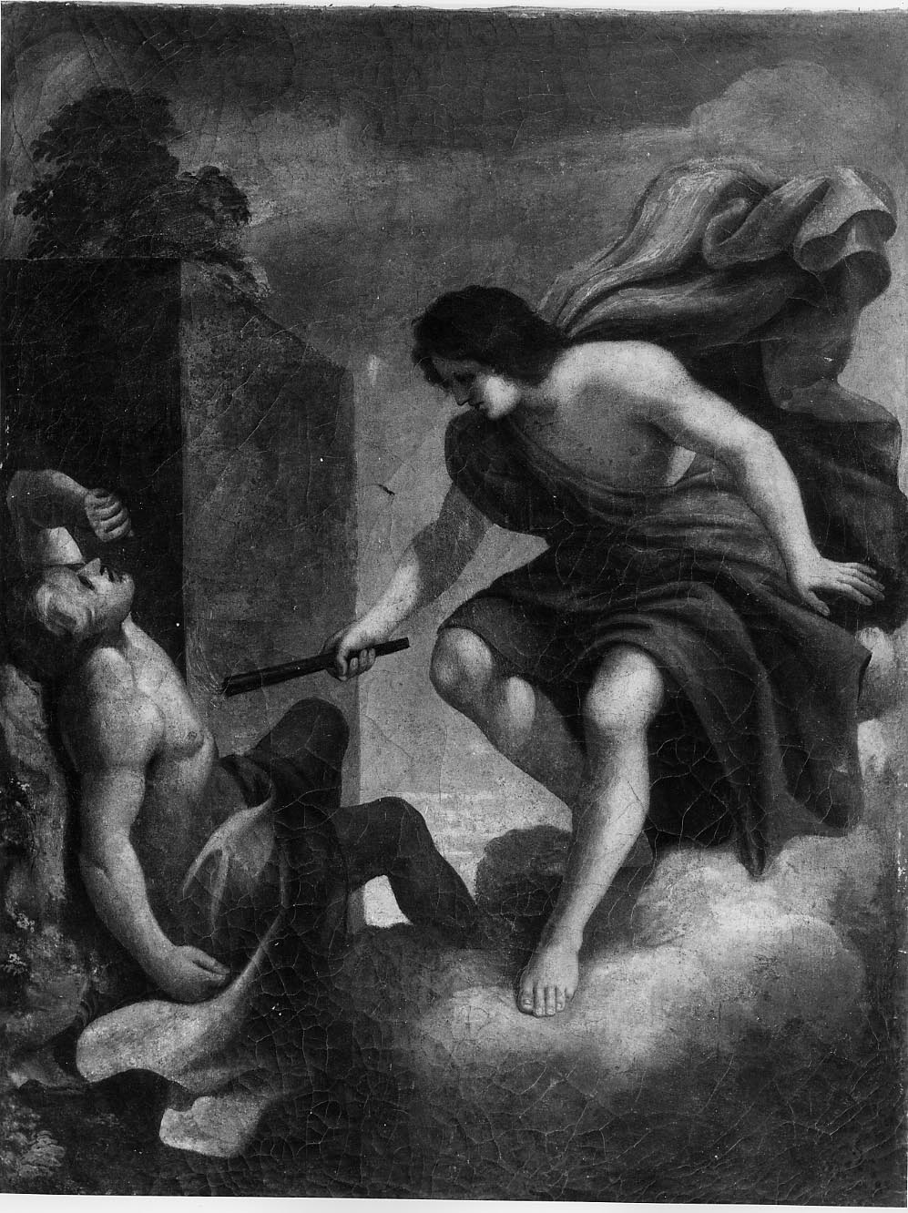 Prometeo anima l'uomo col fuoco rubato agli dei (dipinto) di Barbieri Giovanni Francesco detto Guercino (sec. XVII)