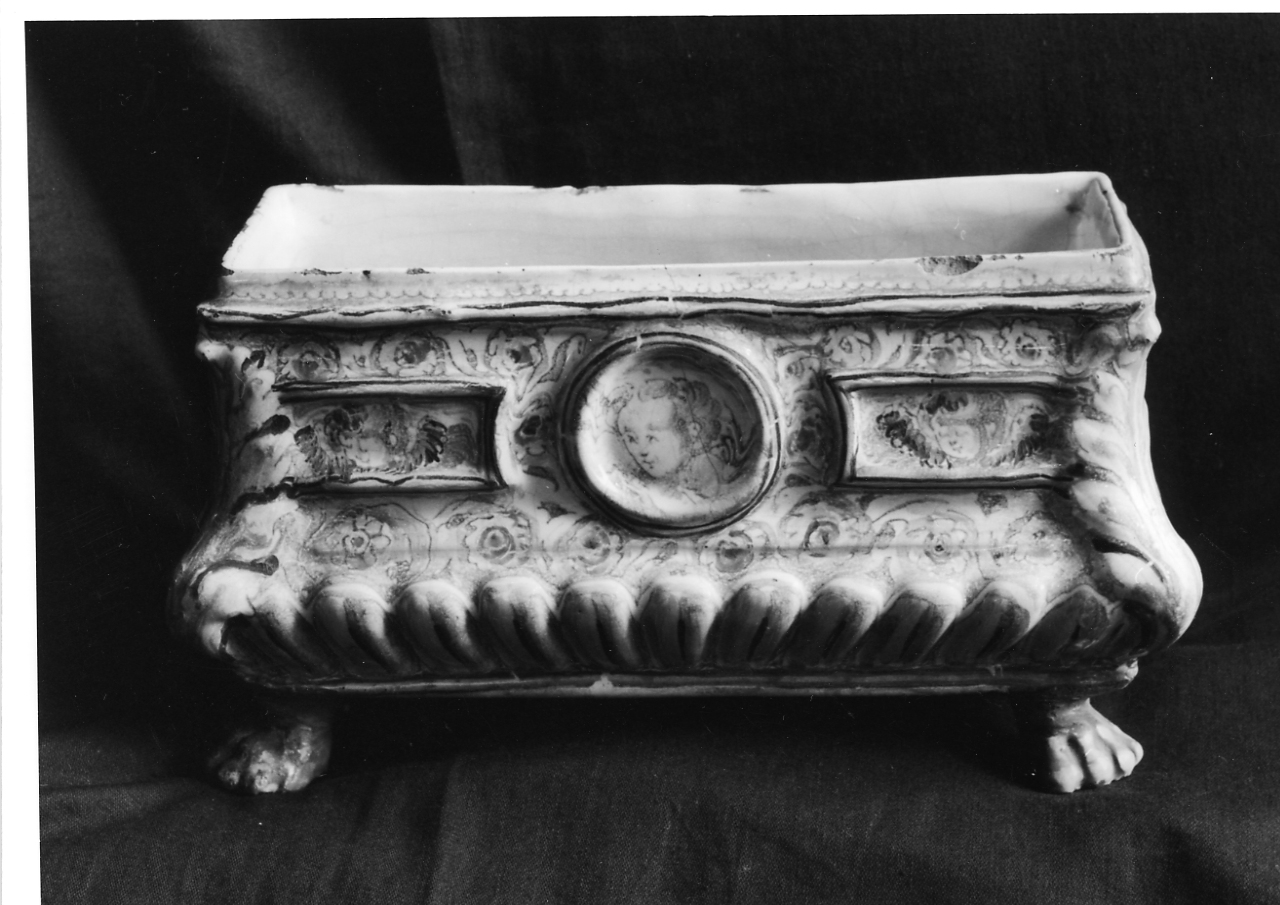 personificazione della Fortuna, effigi degli sposi, paesaggio (cofanetto) di Bettisi Leonardo detto Don Pino (seconda metà sec. XVI)