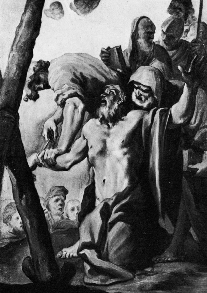 Sant'Andrea inginocchiato davanti alla croce si prepara al martirio (dipinto) di Viani, Giovanni Maria (sec. XVII)