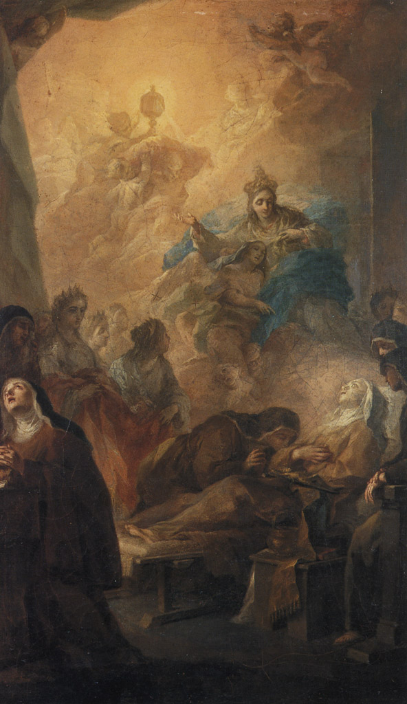 Transito di Santa Chiara (dipinto) di Bardellino Pietro (sec. XVIII)