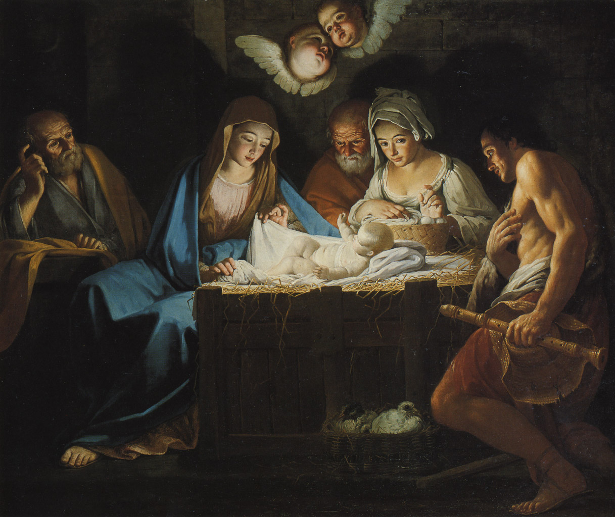 Adorazione dei pastori (dipinto) di Gambarini Giuseppe (sec. XVIII)