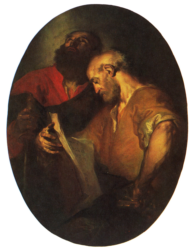 Santi Pietro e Paolo (dipinto) di Bazzani Giuseppe (sec. XVIII)