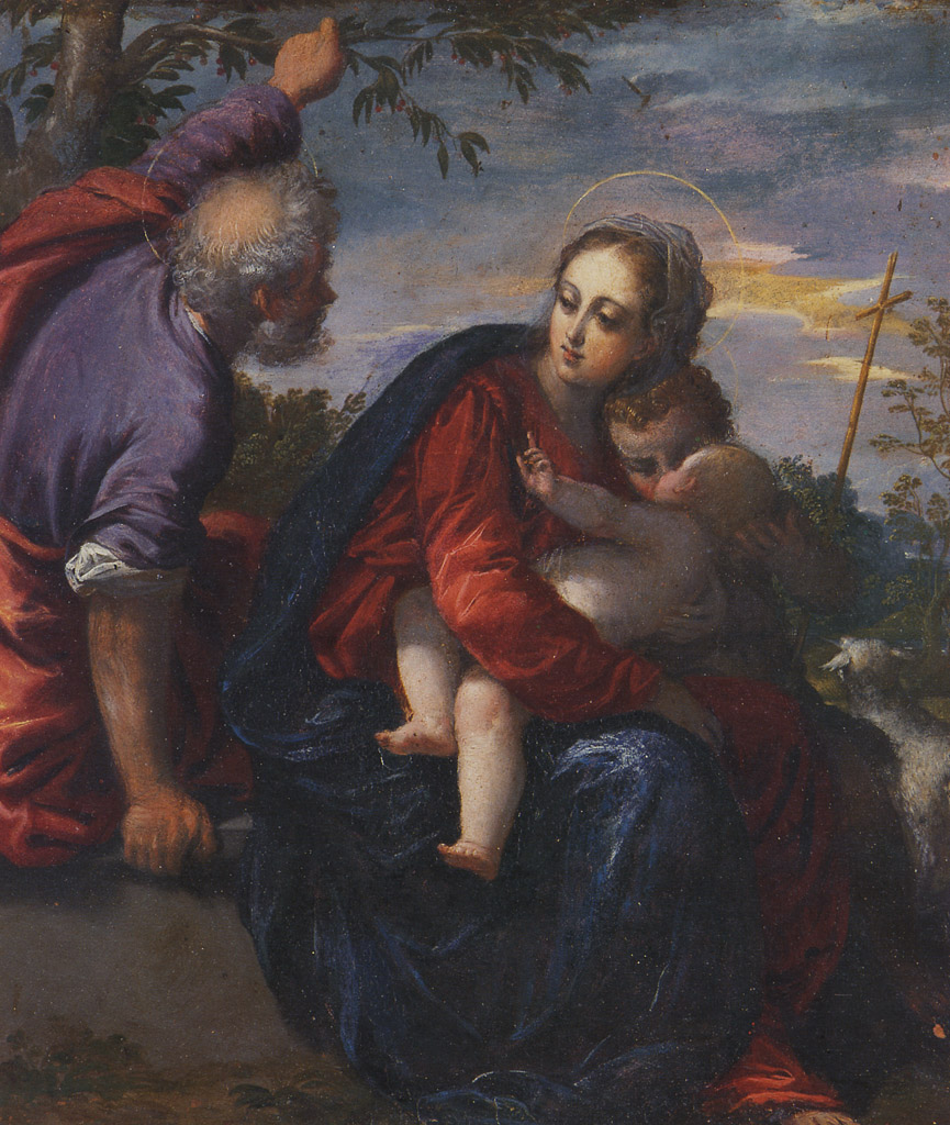Sacra Famiglia con San Giovannino (dipinto) di Scarsella Ippolito detto Scarsellino (sec. XVI)
