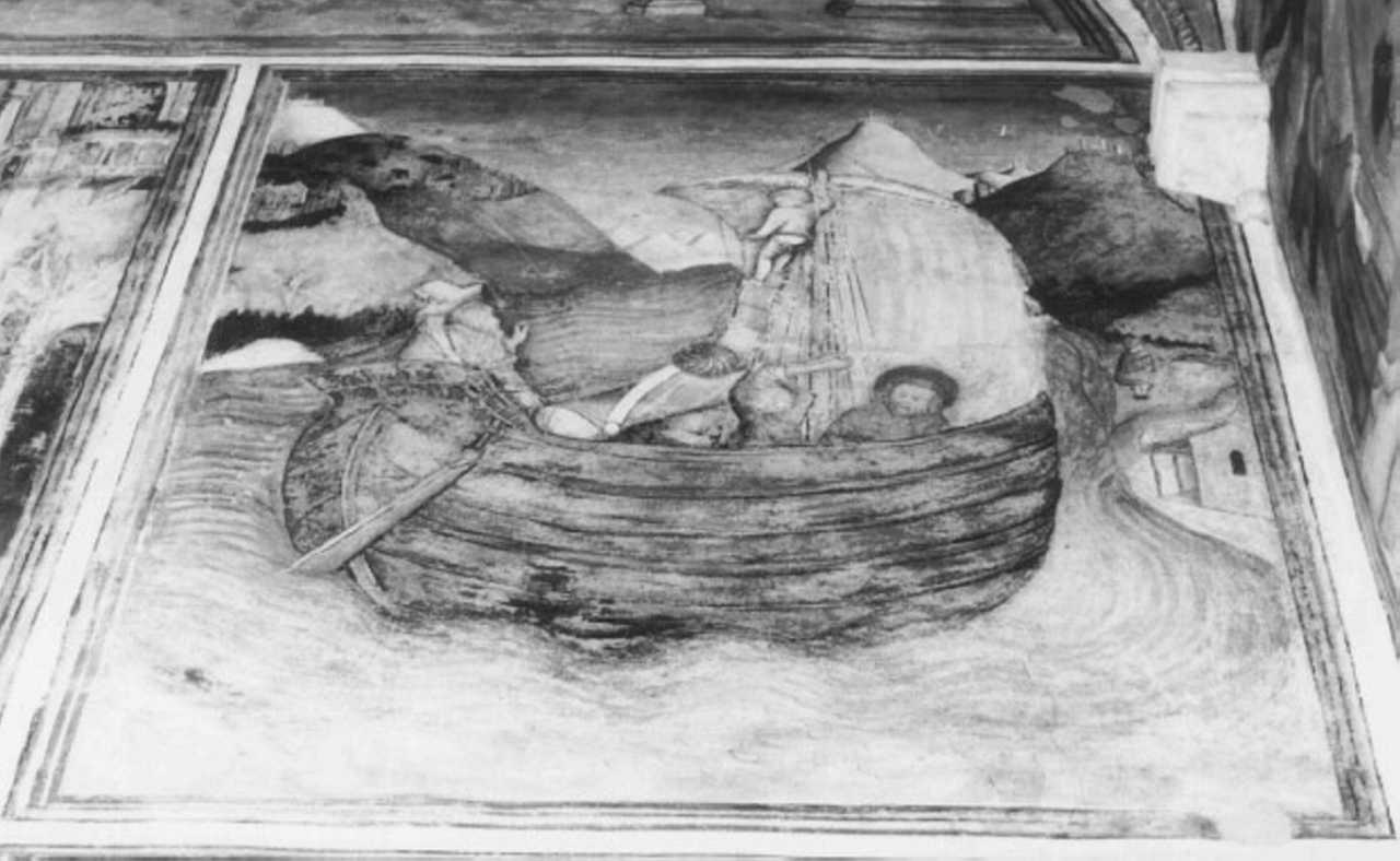 San Girolamo lascia Roma e parte per Aquileia (dipinto) di Badile Giovanni (metà sec. XV)