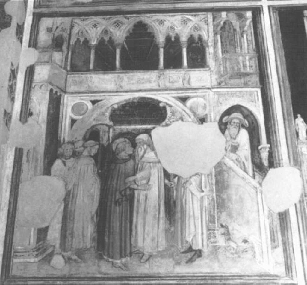 San Girolamo salutato da Cromatio ad Aquileia (dipinto) di Badile Giovanni (metà XV)