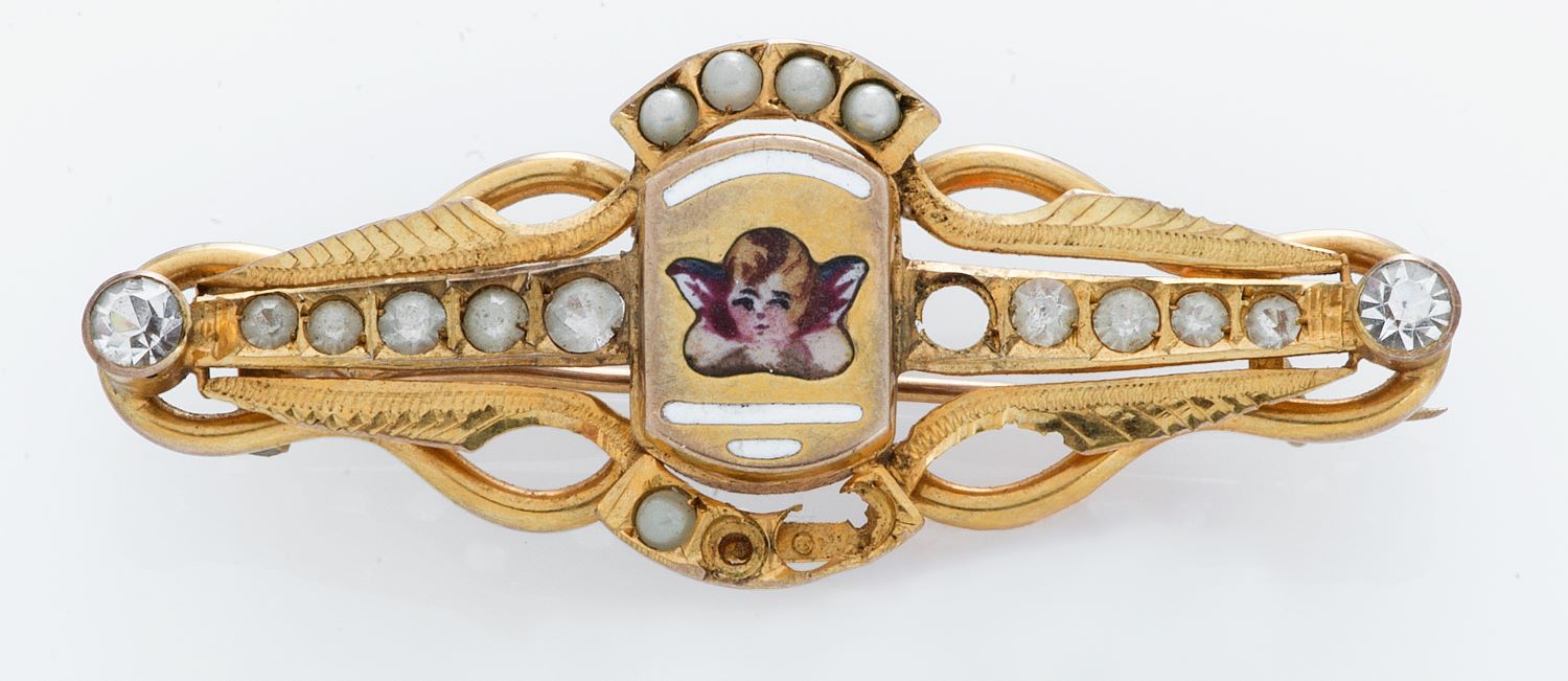 spilla - a baguette, opera isolata - bottega italiana (inizio sec. XX)