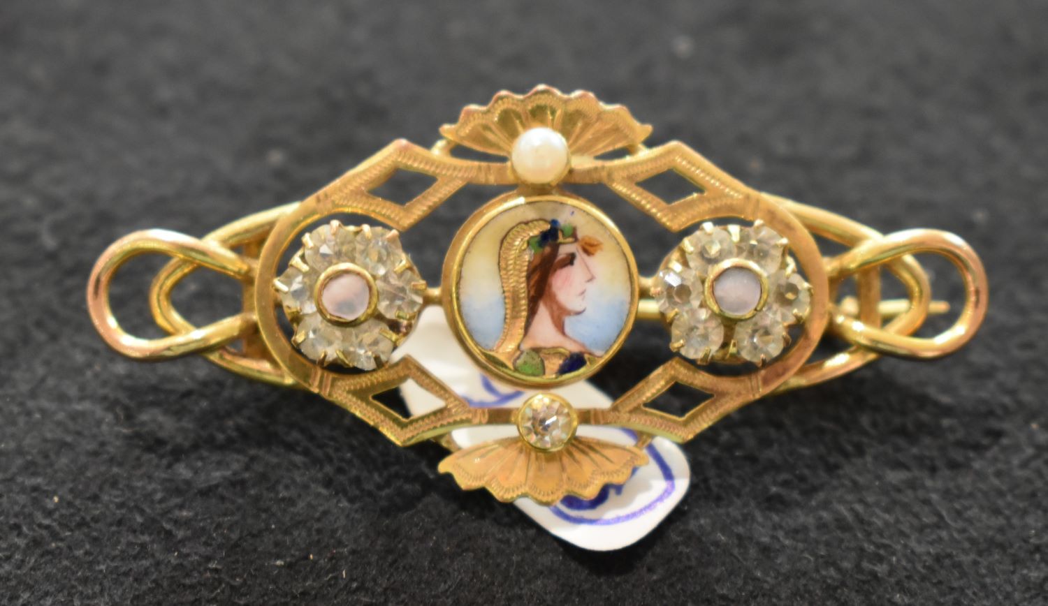 spilla - a figurino, opera isolata - bottega italiana (inizio sec. XX)