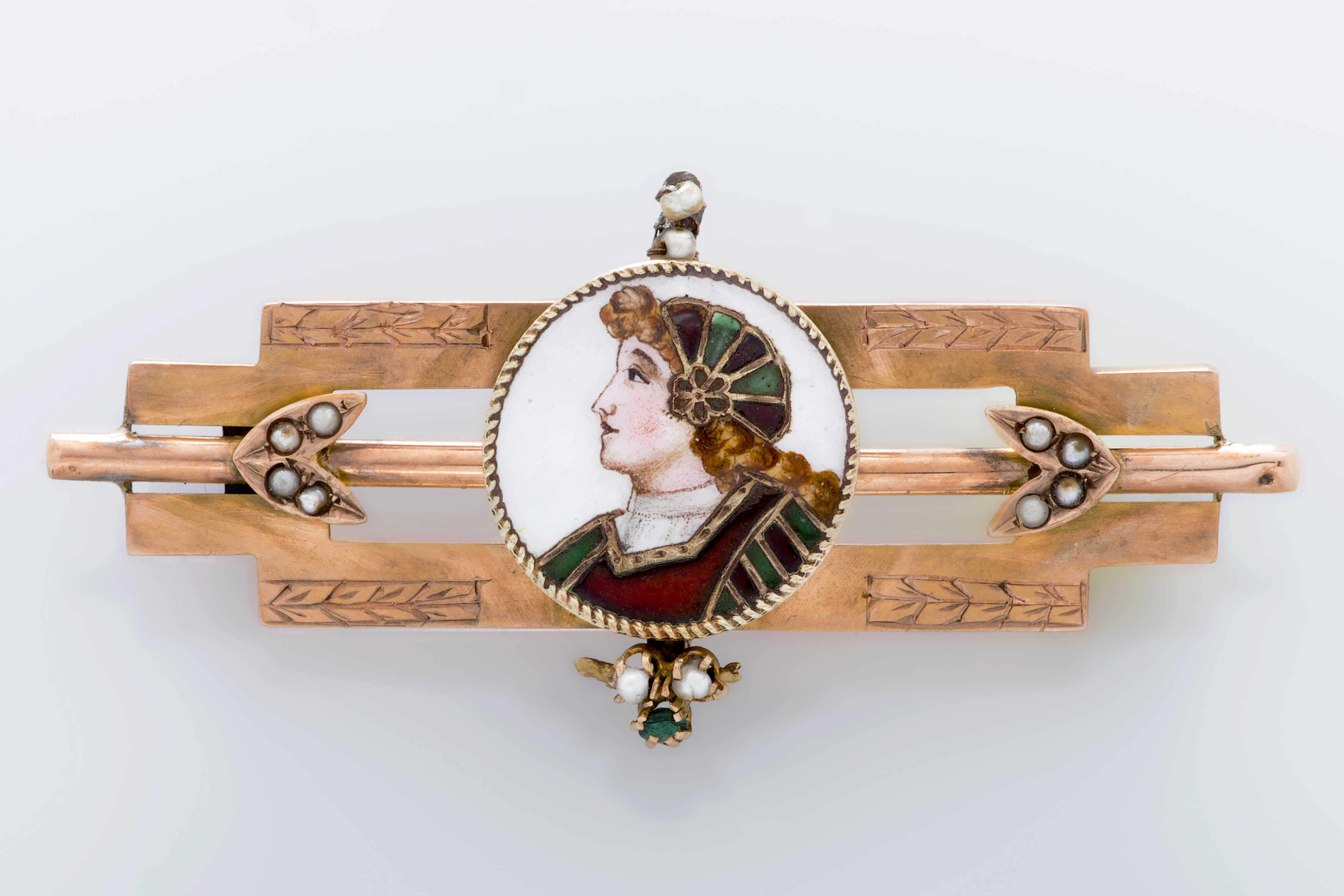 spilla - a baguette, opera isolata - bottega italiana (inizio sec. XX)