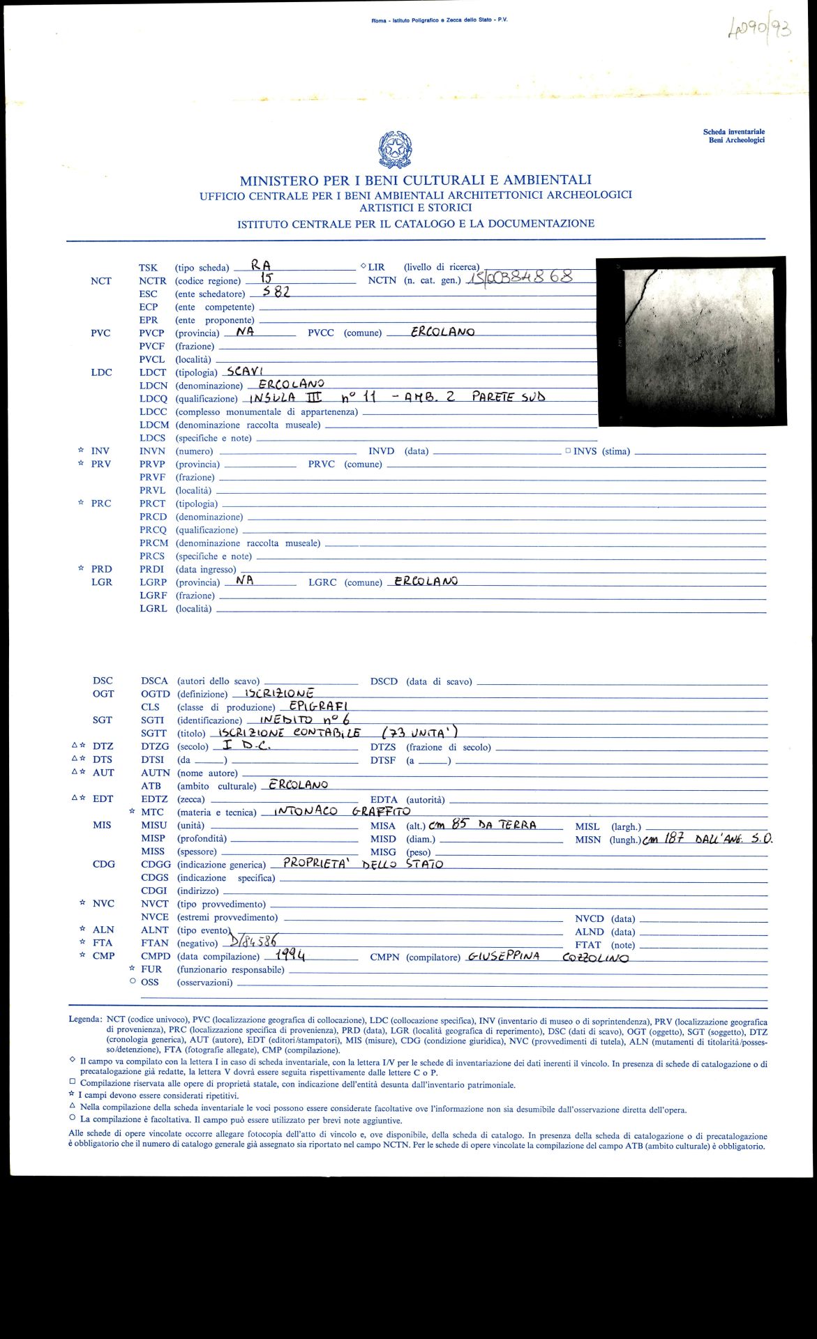 graffito, epigrafe (sec. I d.C)