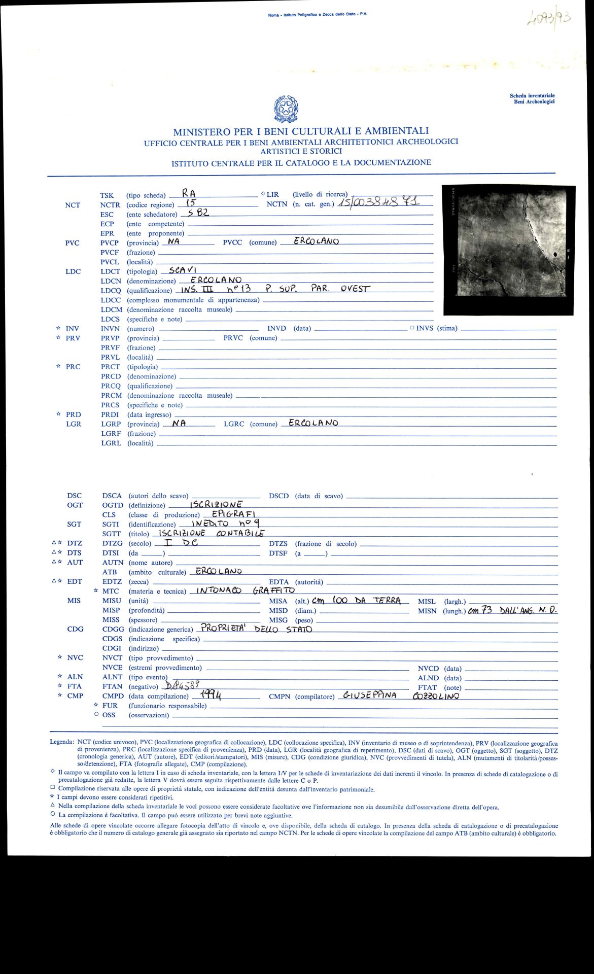 graffito, epigrafe (sec. I d.C)