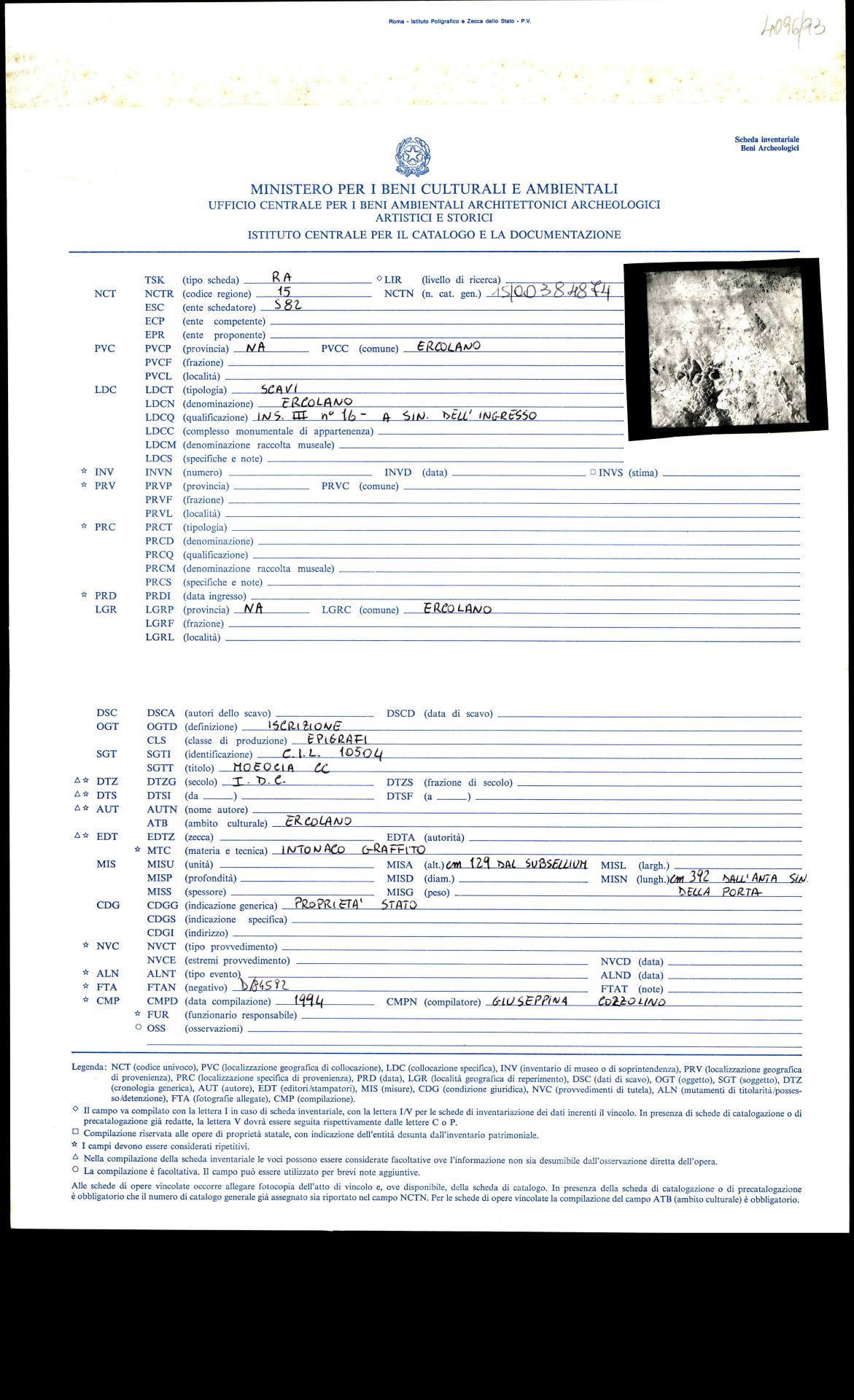 graffito, epigrafe (sec. I d.C)