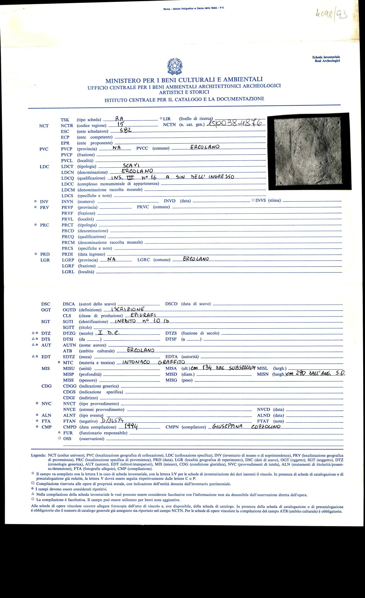 graffito, epigrafe (sec. I d.C)