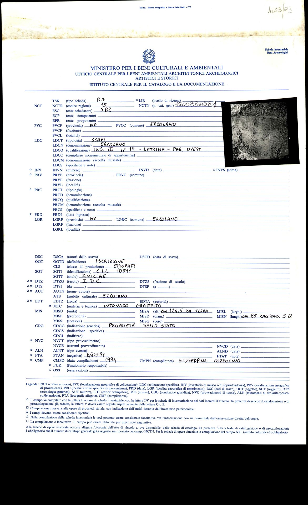 graffito, epigrafe (sec. I d.C)
