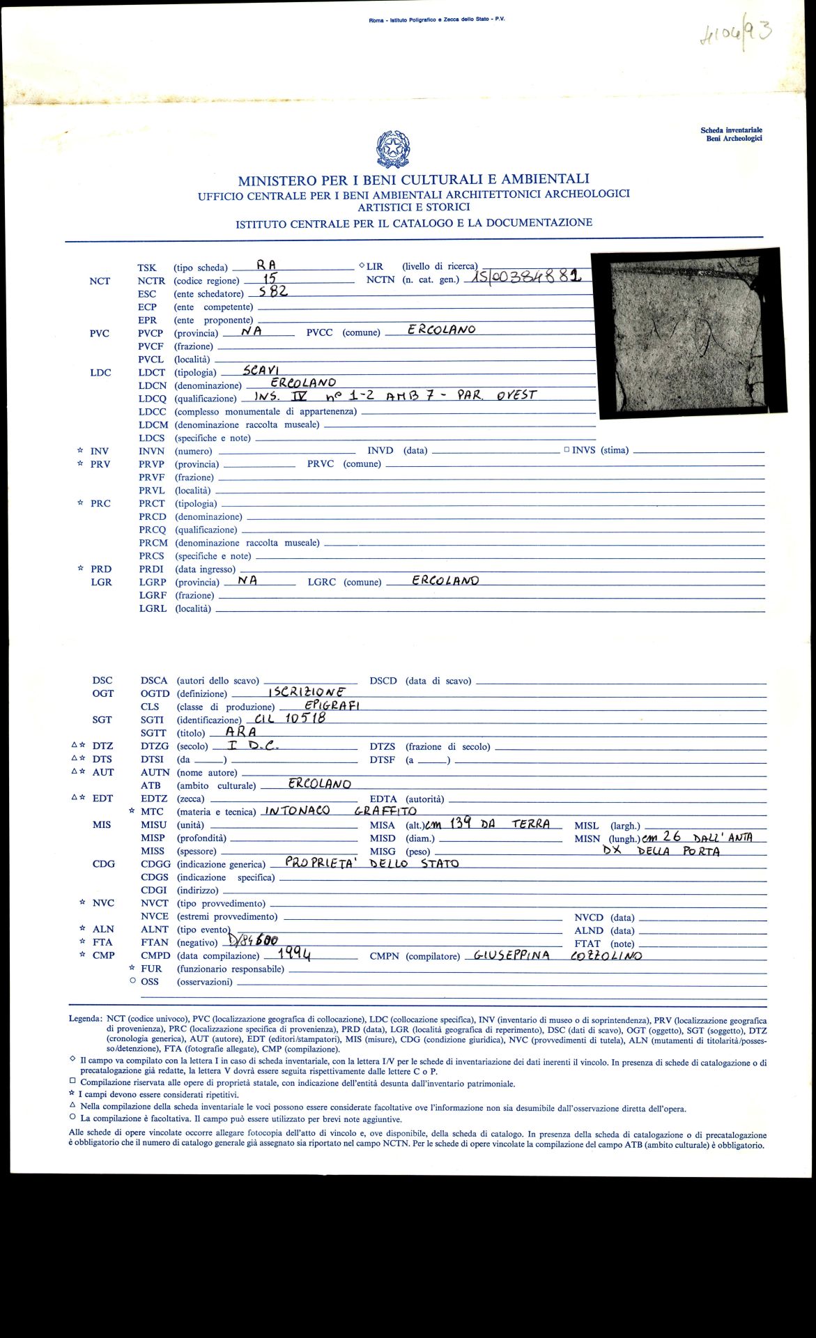 graffito, epigrafe (sec. I d.C)