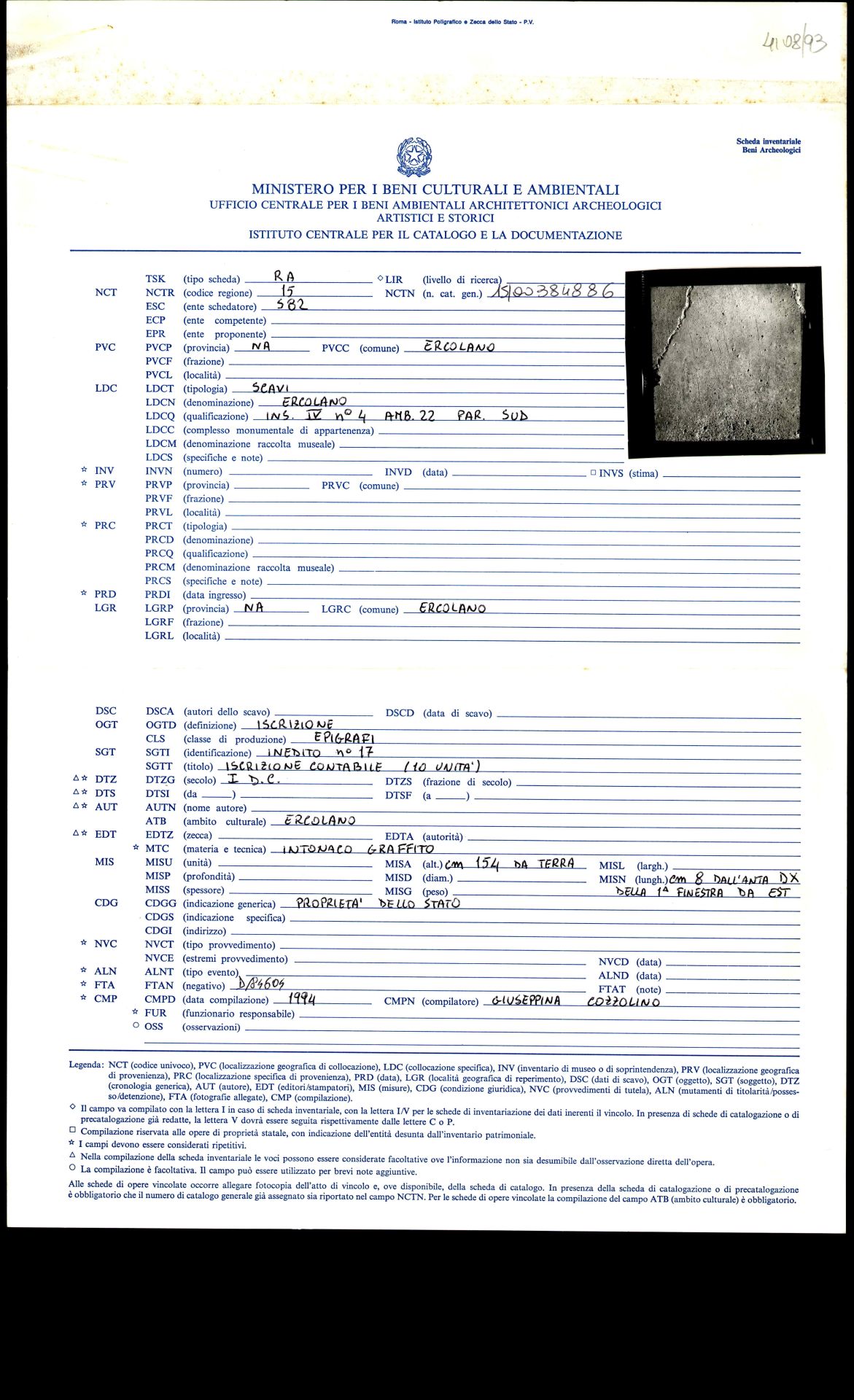 graffito, epigrafe (sec. I d.C)