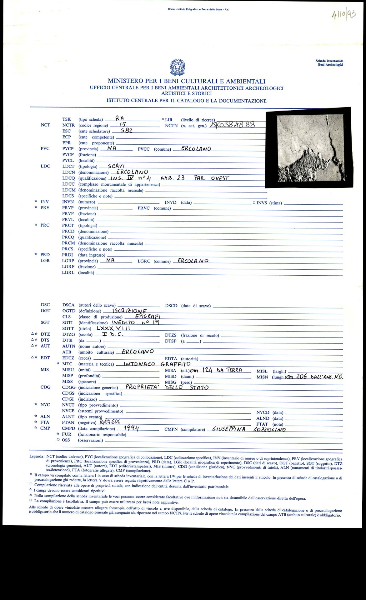 graffito, epigrafe (sec. I d.C)