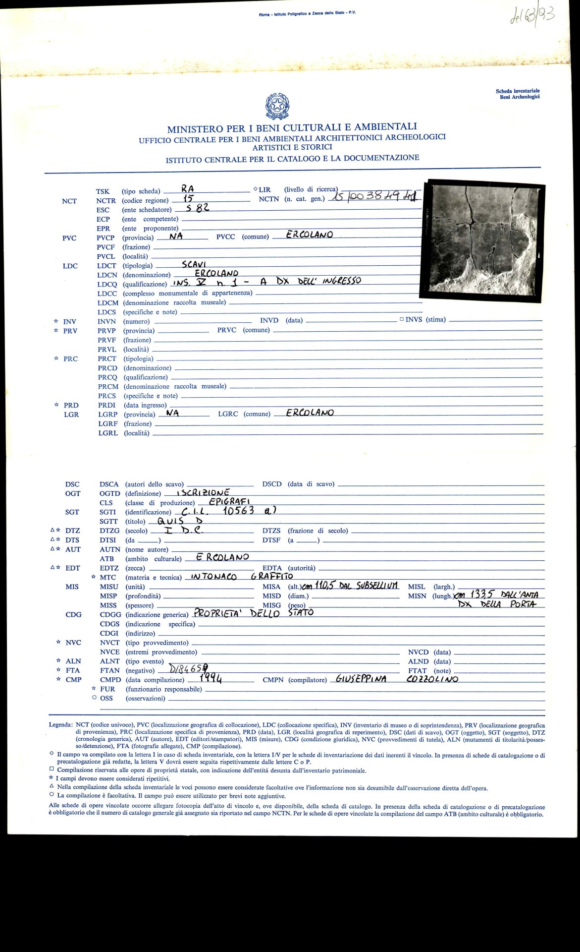 graffito, epigrafe (sec. I d.C)