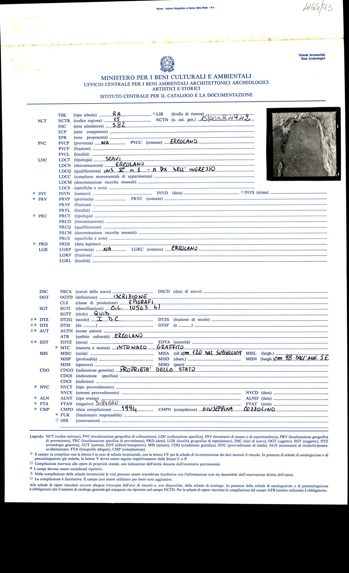 graffito, epigrafe (sec. I d.C)