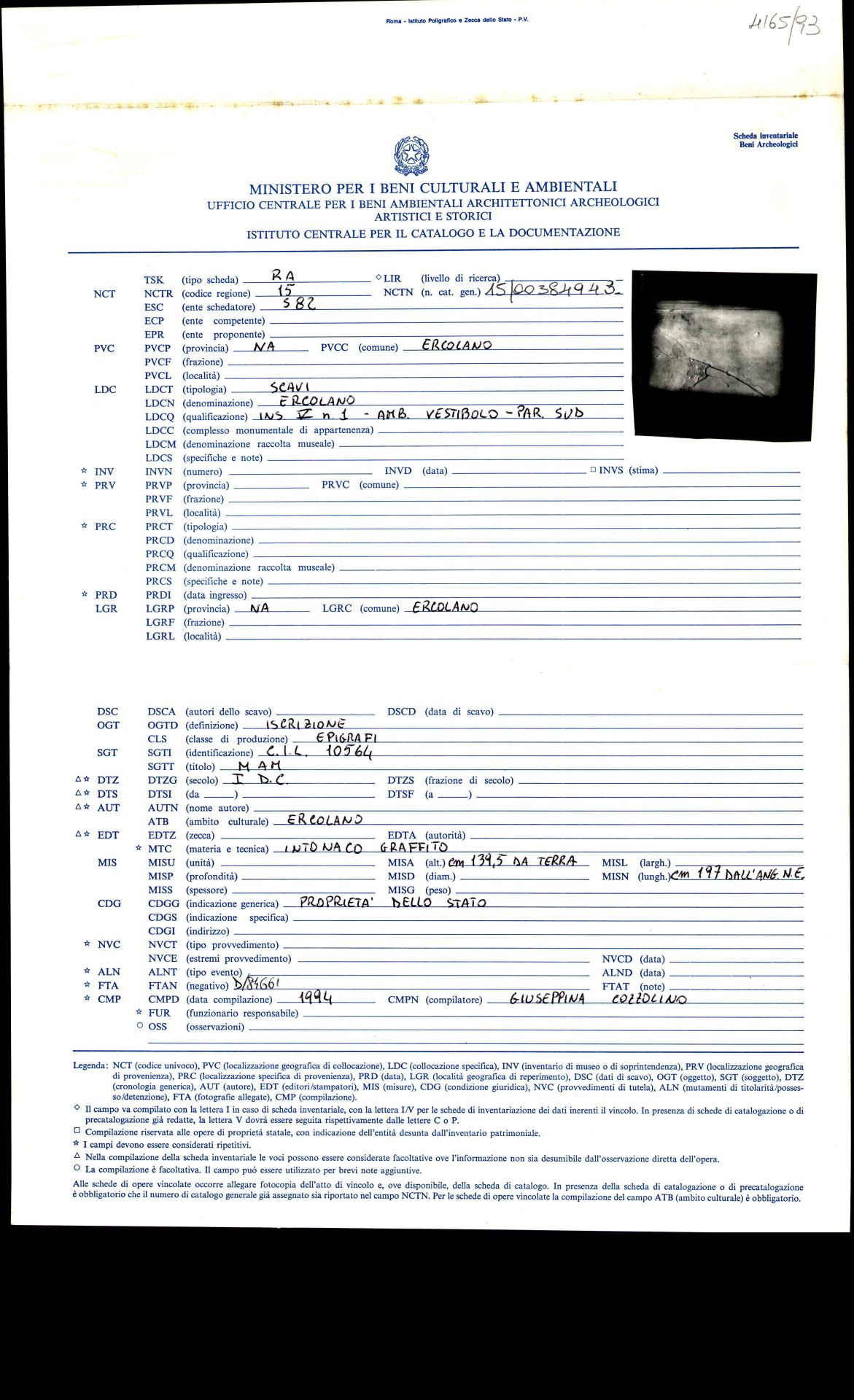 graffito, epigrafe (sec. I d.C)