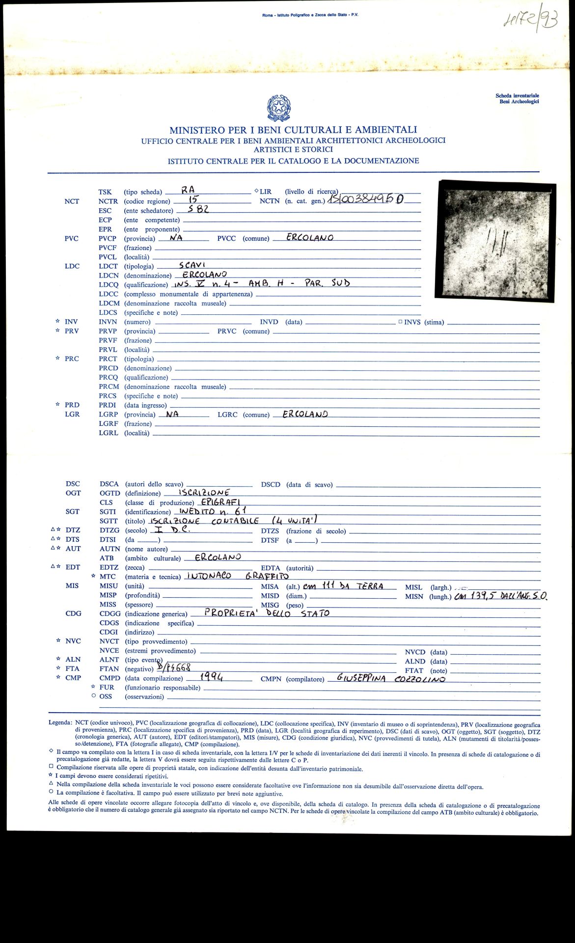 graffito, epigrafe (sec. I d.C)