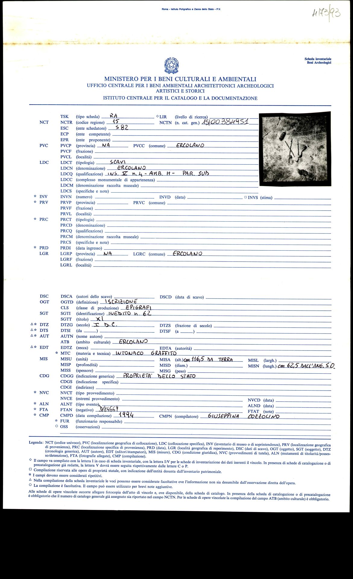 graffito, epigrafe (sec. I d.C)