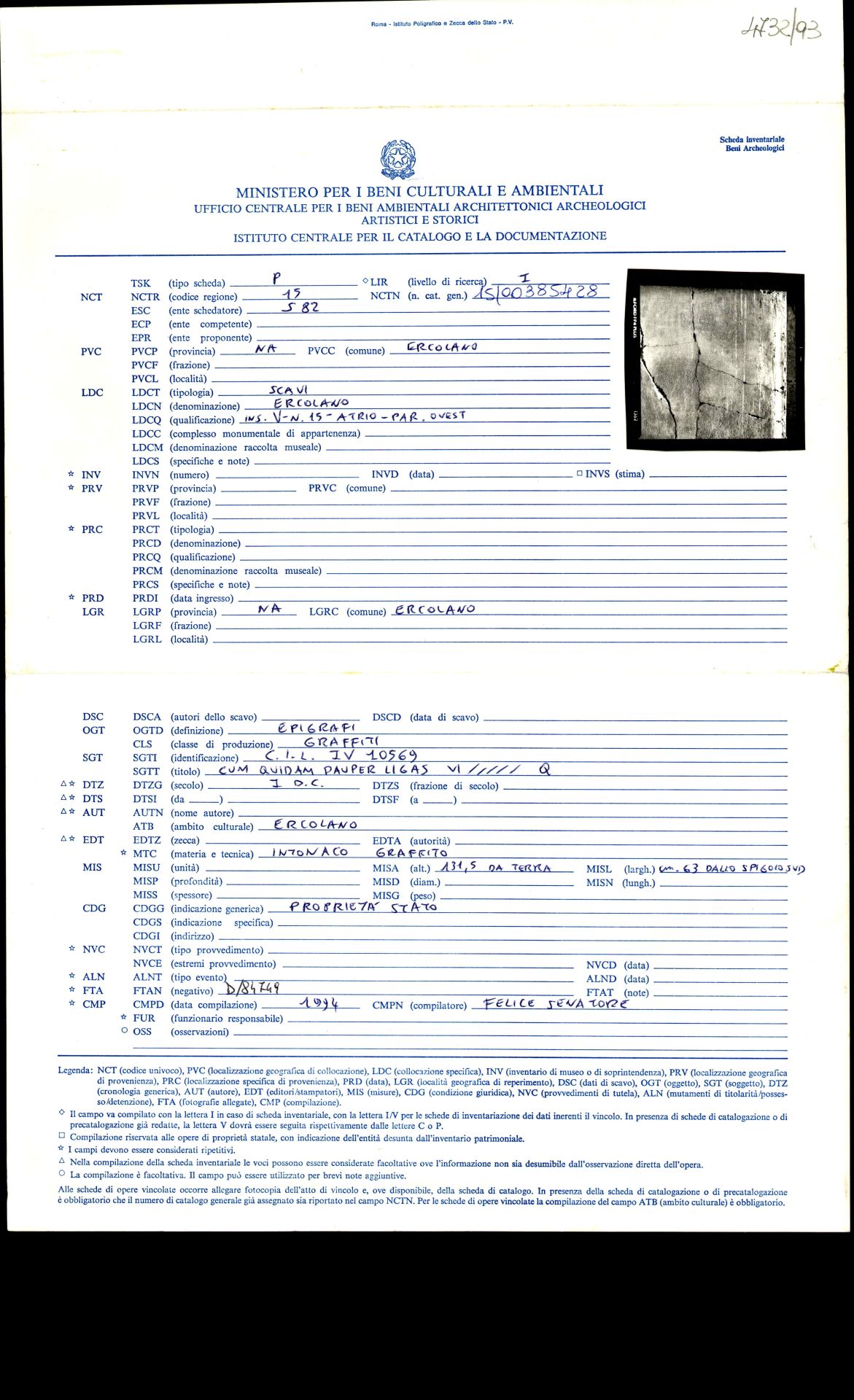graffito, epigrafe (sec. I d.C)