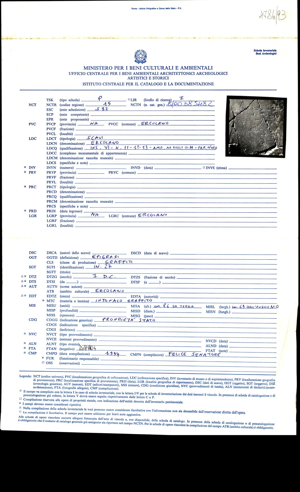 graffito, epigrafe (sec. I d.C)