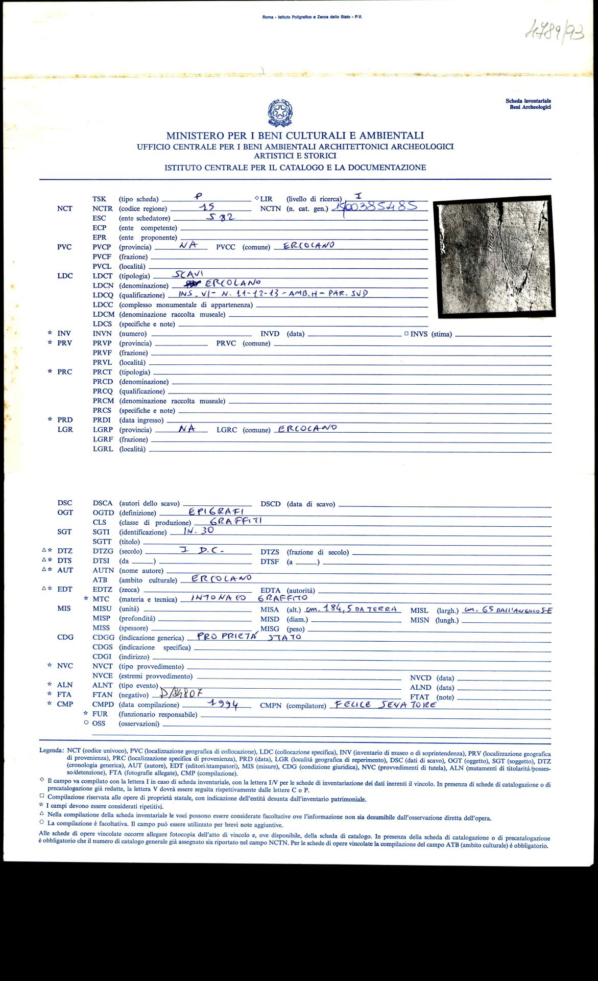 graffito, epigrafe (sec. I d.C)