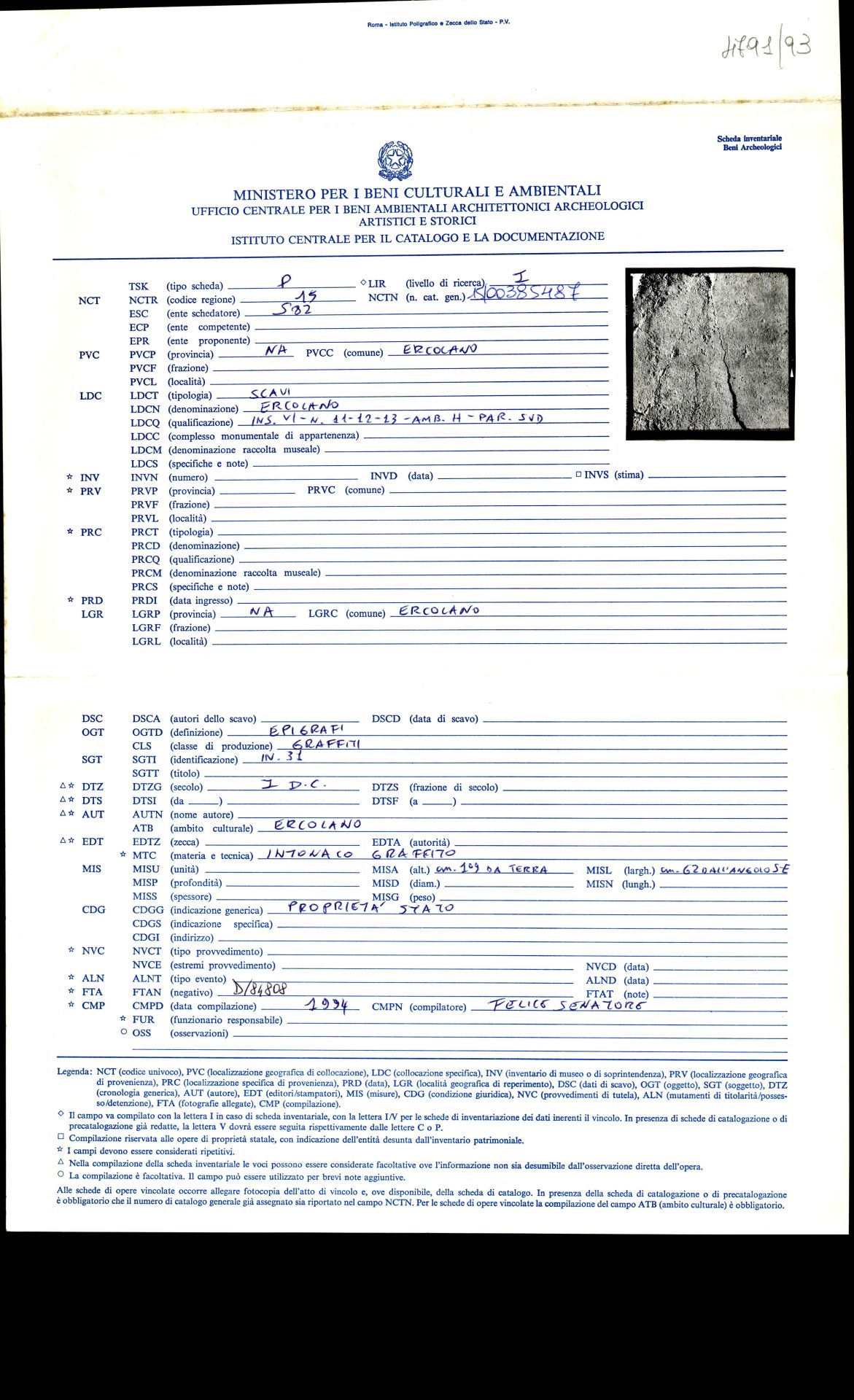 graffito, epigrafe (sec. I d.C)