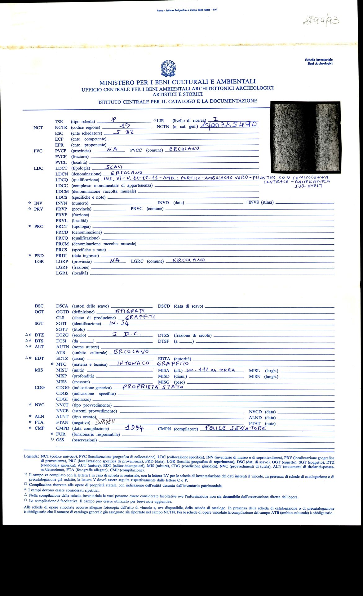 graffito, epigrafe (sec. I d.C)