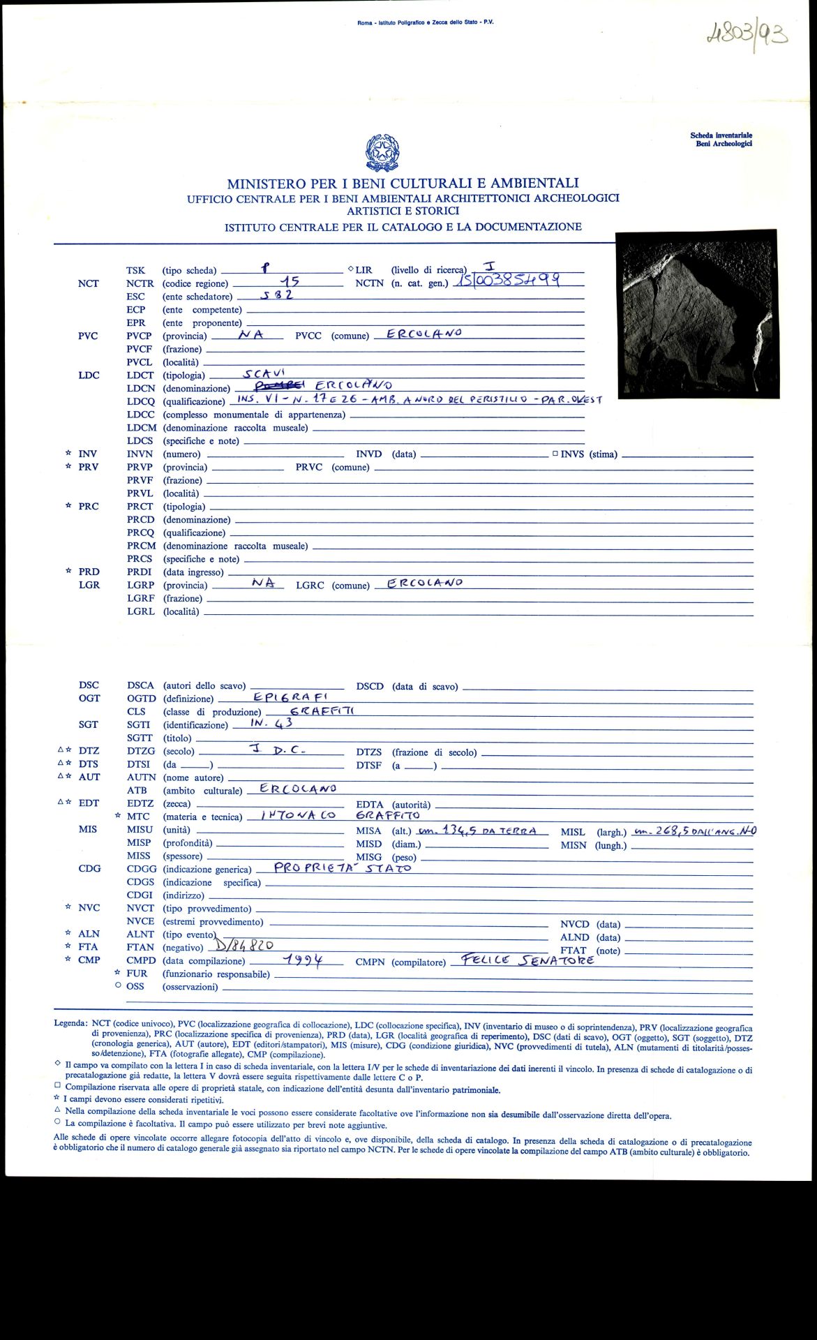 graffito, epigrafe (sec. I d.C)