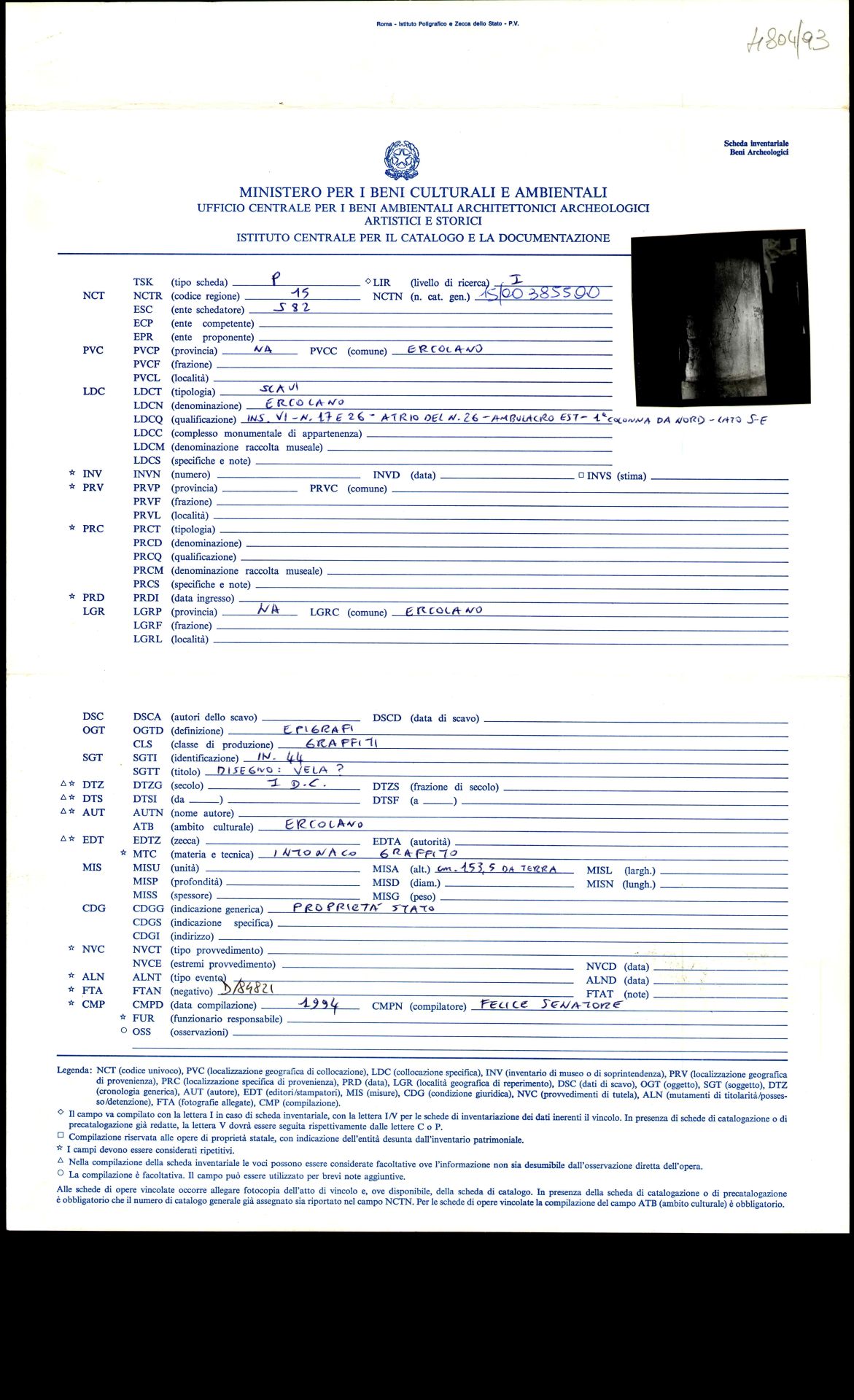 graffito, epigrafe (sec. I d.C)