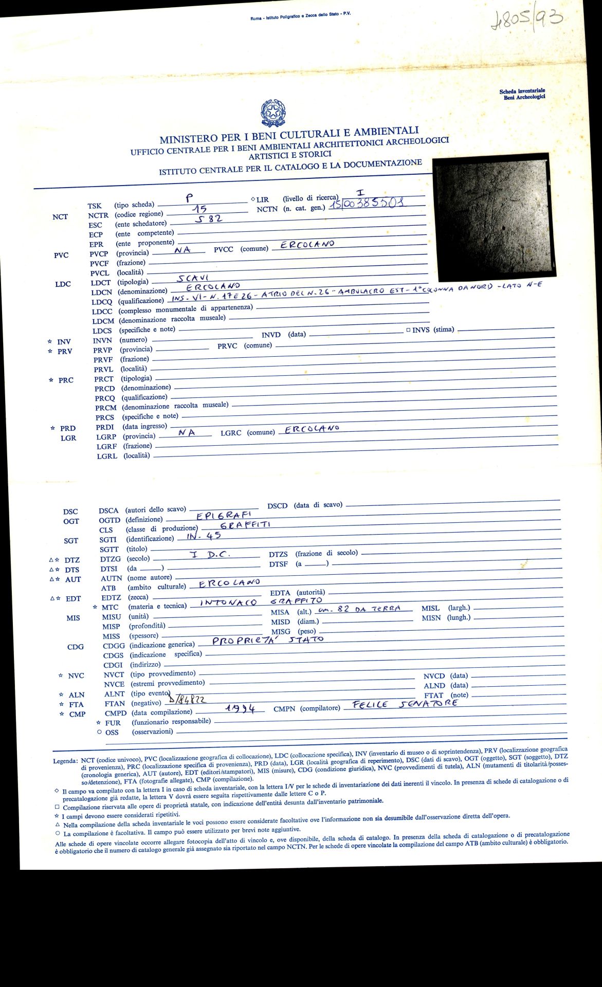 graffito, epigrafe (sec. I d.C)