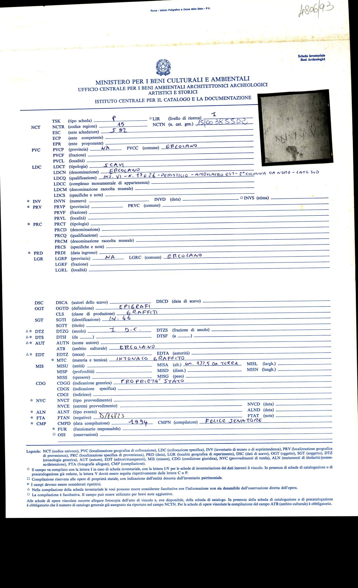 graffito, epigrafe (sec. I d.C)