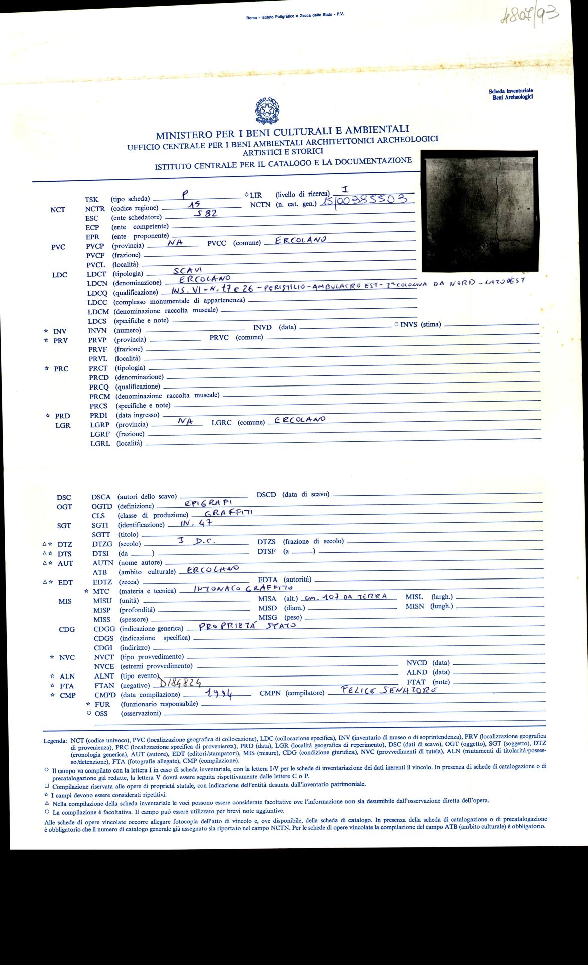 graffito, epigrafe (sec. I d.C)