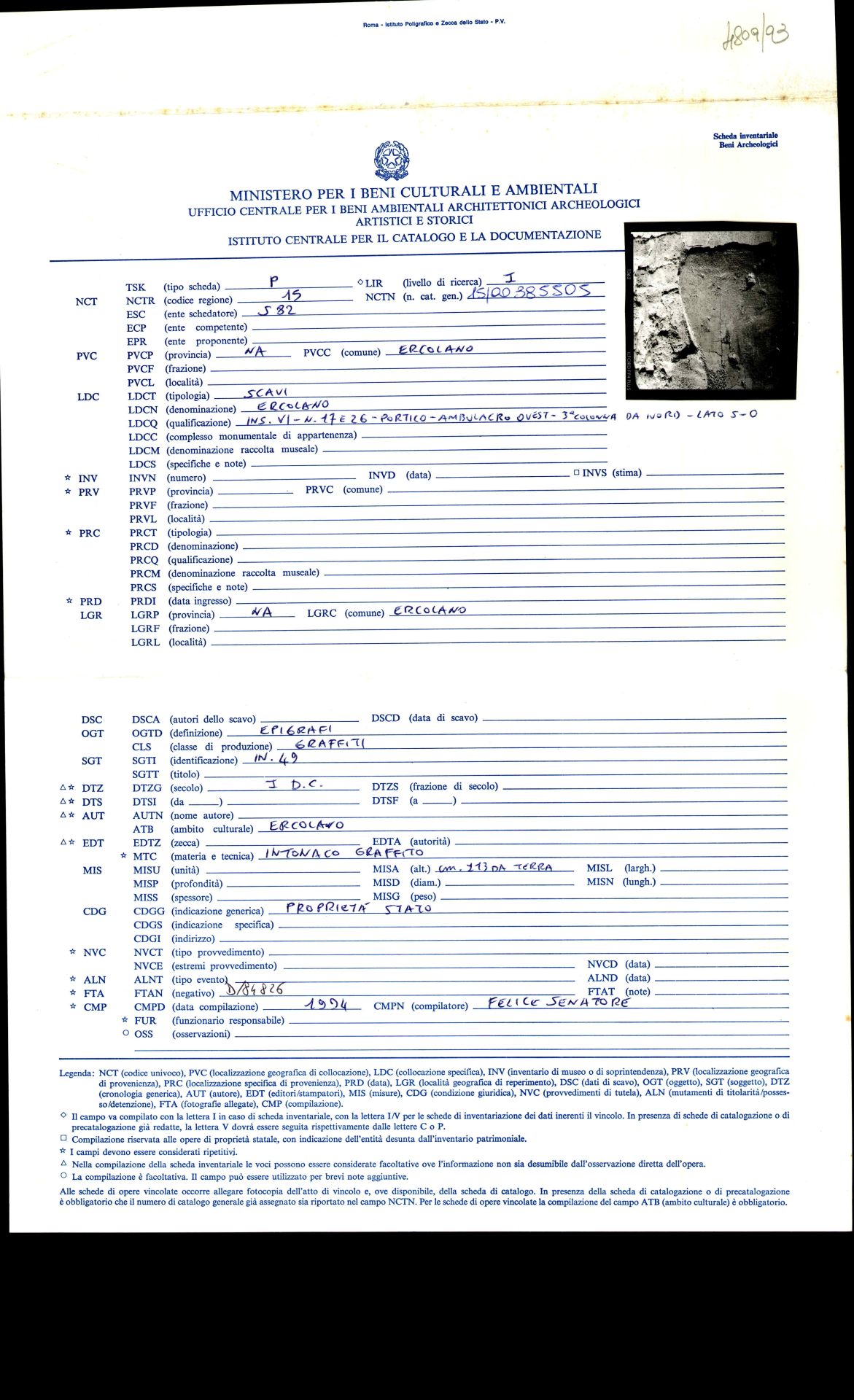 graffito, epigrafe (sec. I d.C)