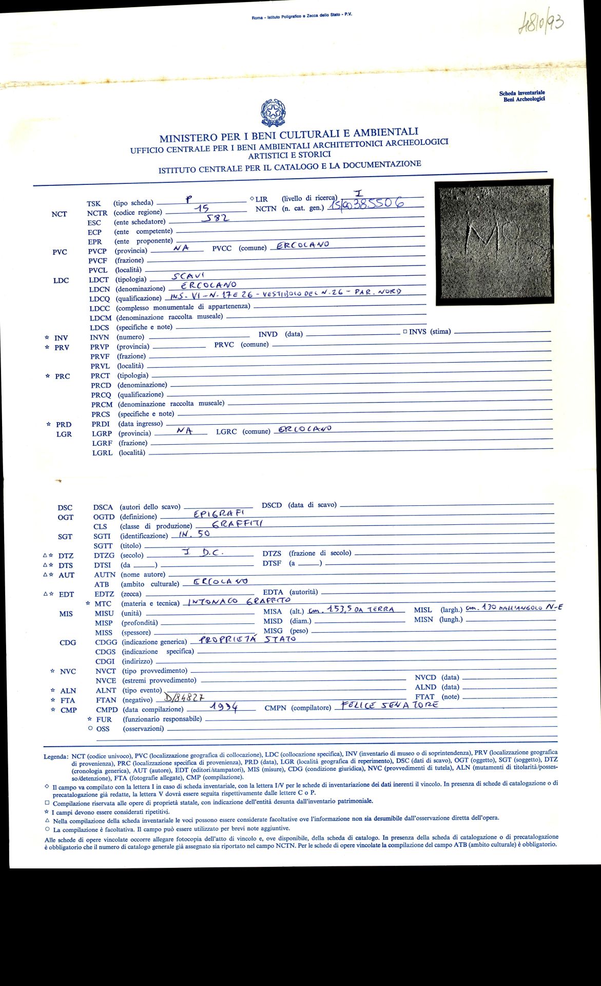 graffito, epigrafe (sec. I d.C)