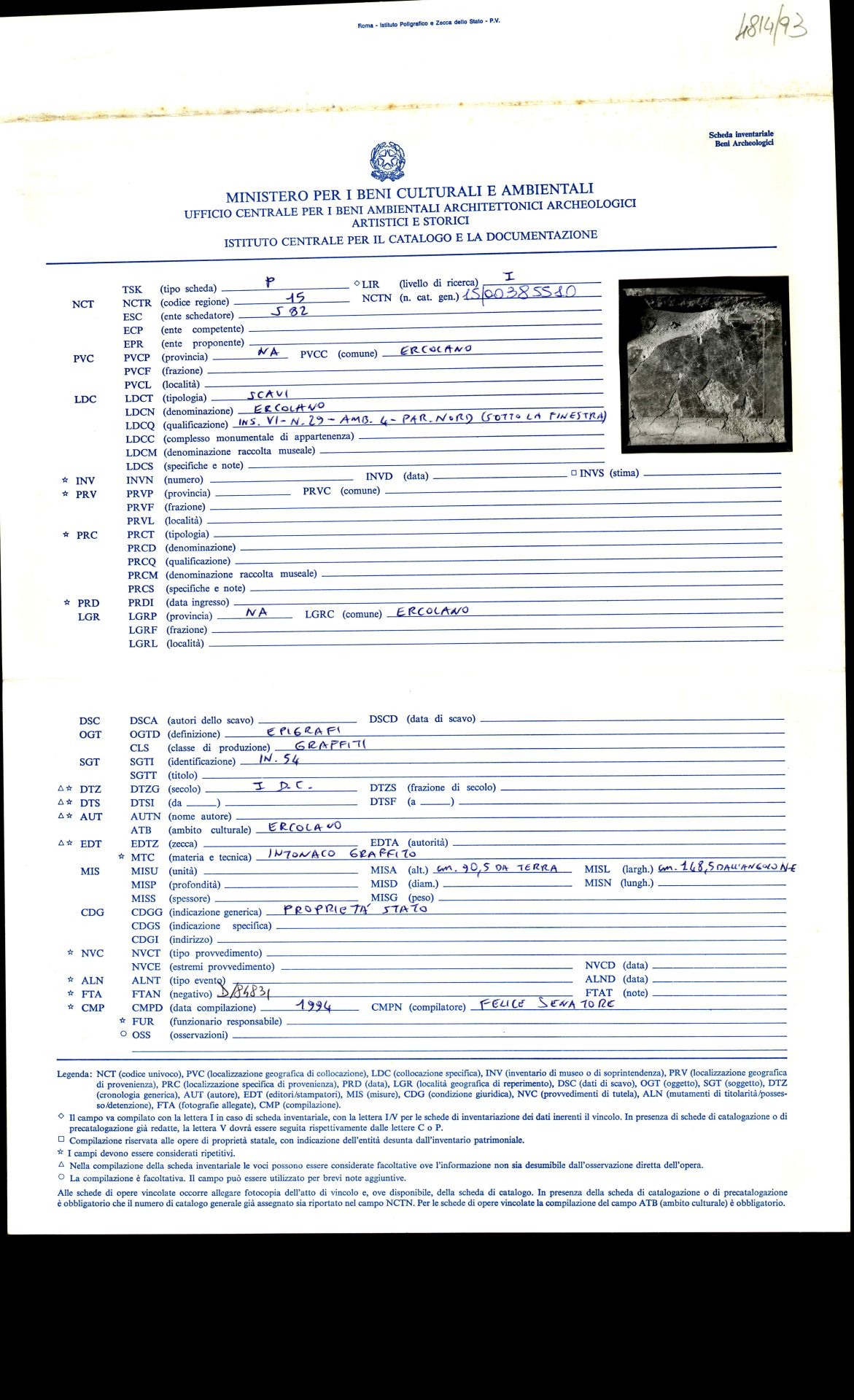 graffito, epigrafe (sec. I d.C)