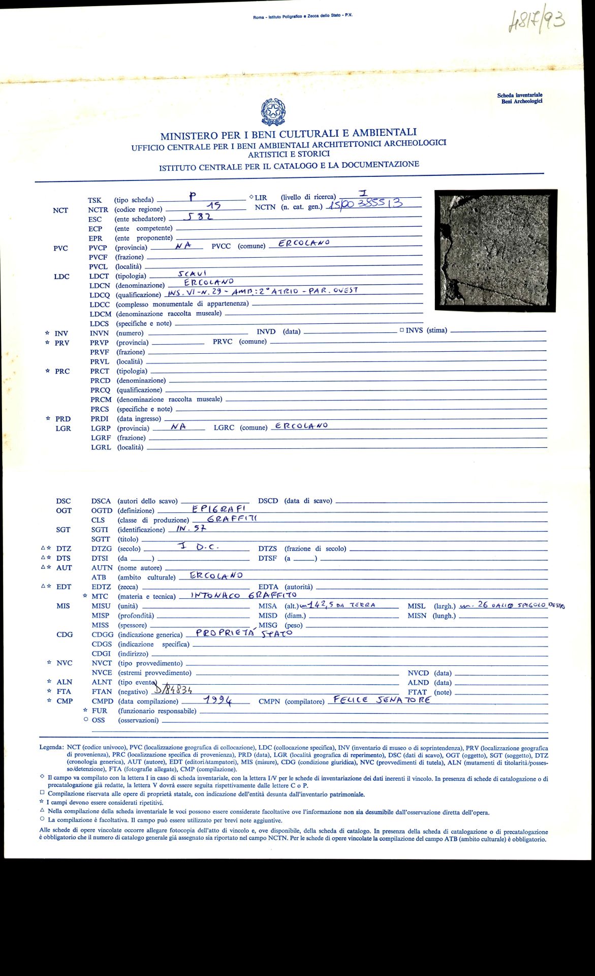 graffito, epigrafe (sec. I d.C)