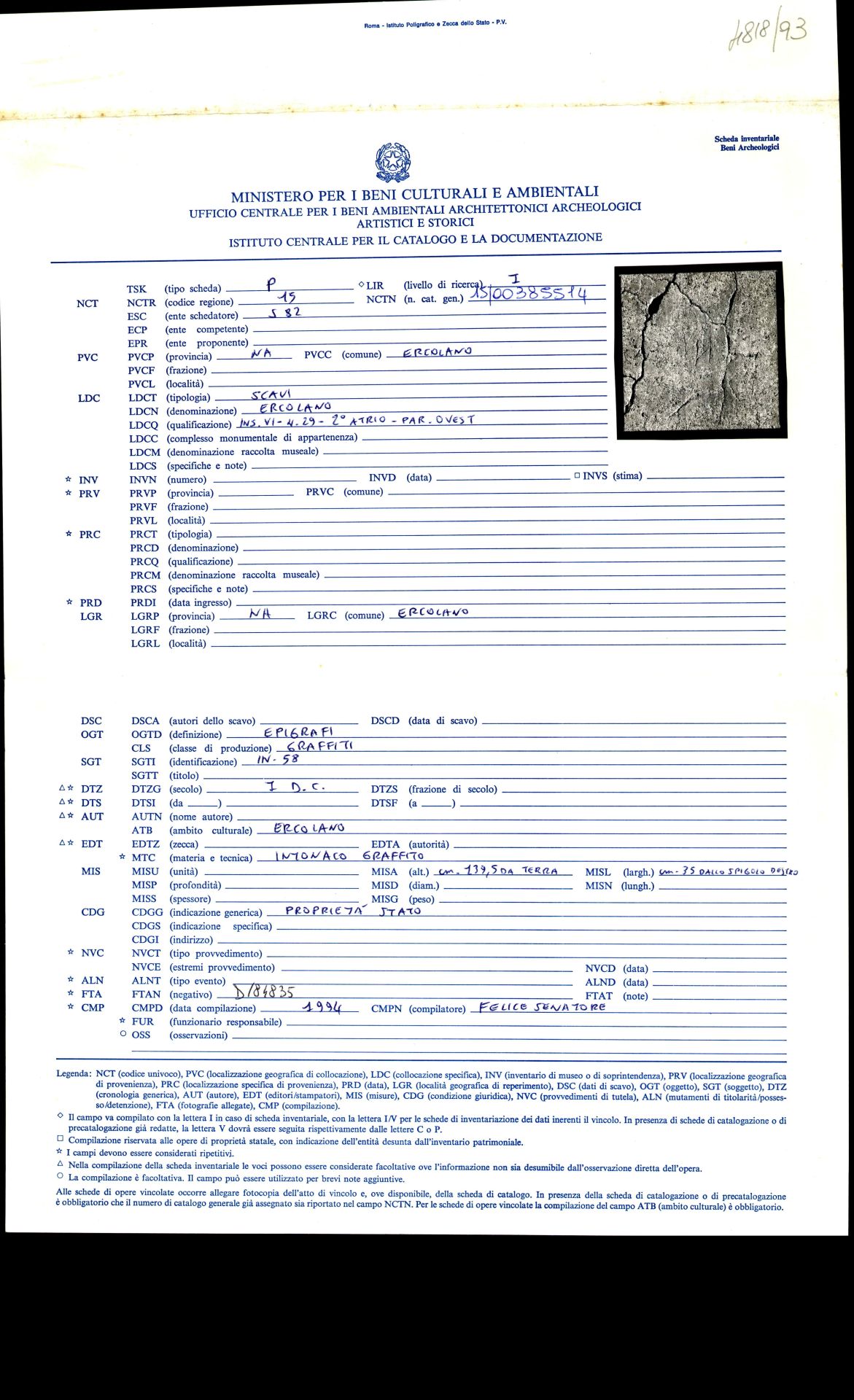 graffito, epigrafe (sec. I d.C)