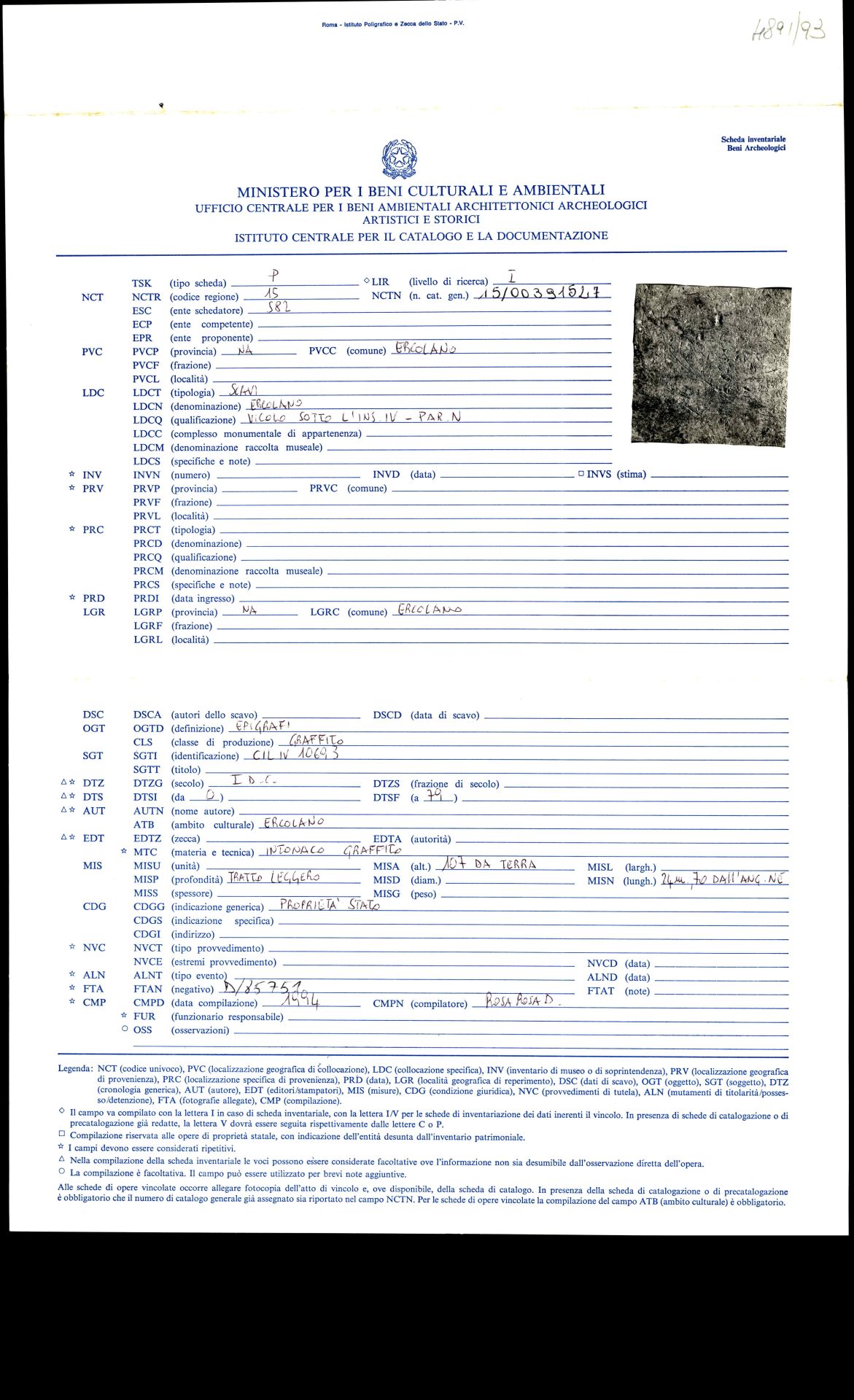 graffito, epigrafe (sec. I d.C)