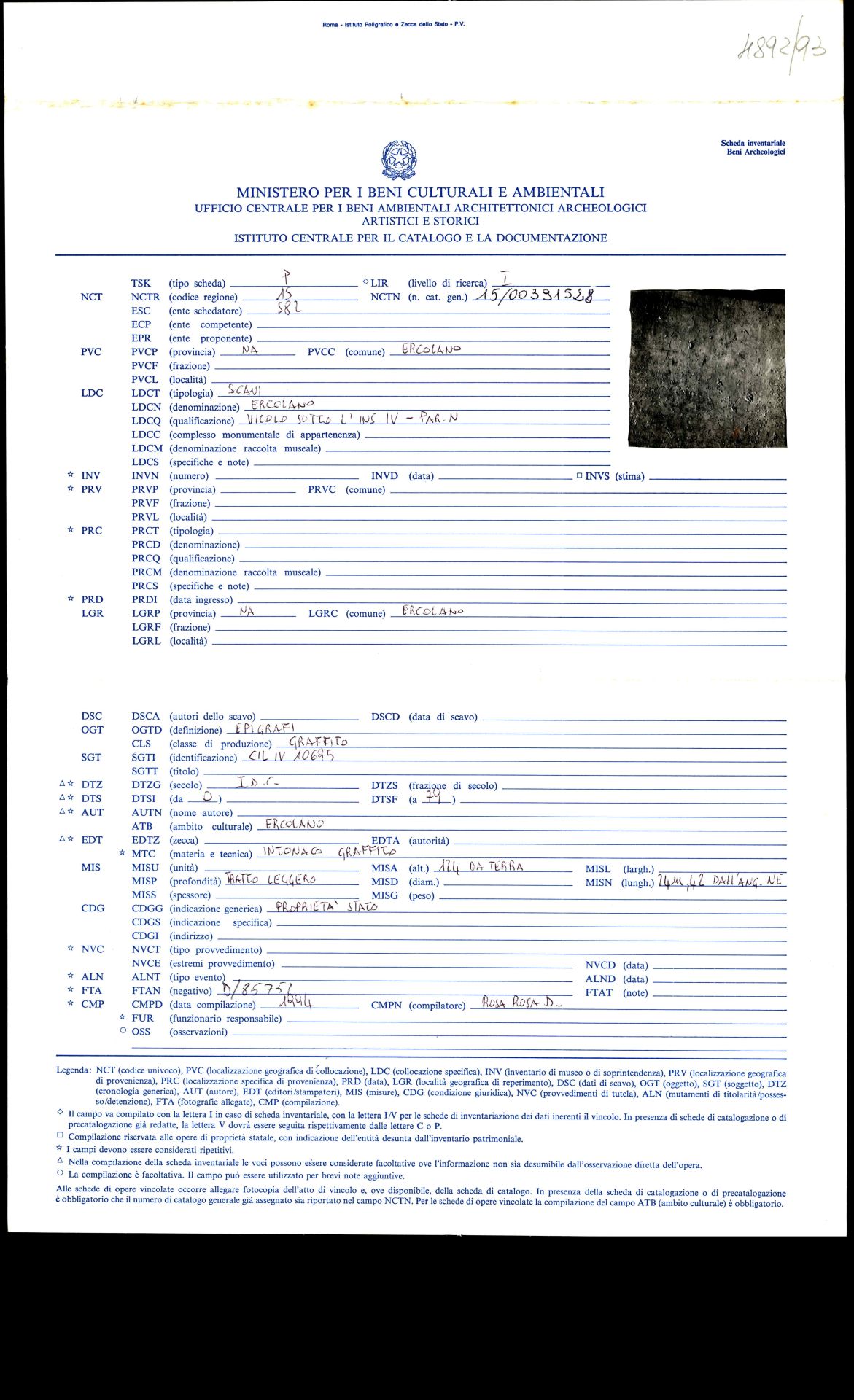 graffito, epigrafe (sec. I d.C)