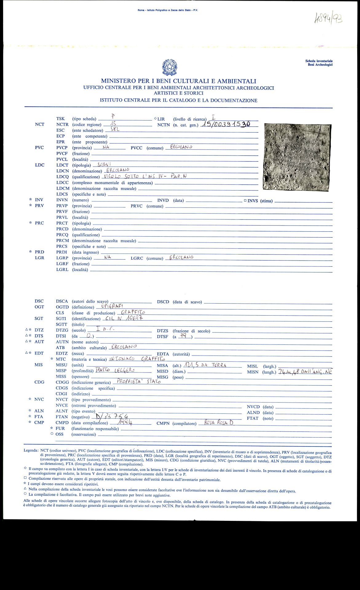 graffito, epigrafe (sec. I d.C)