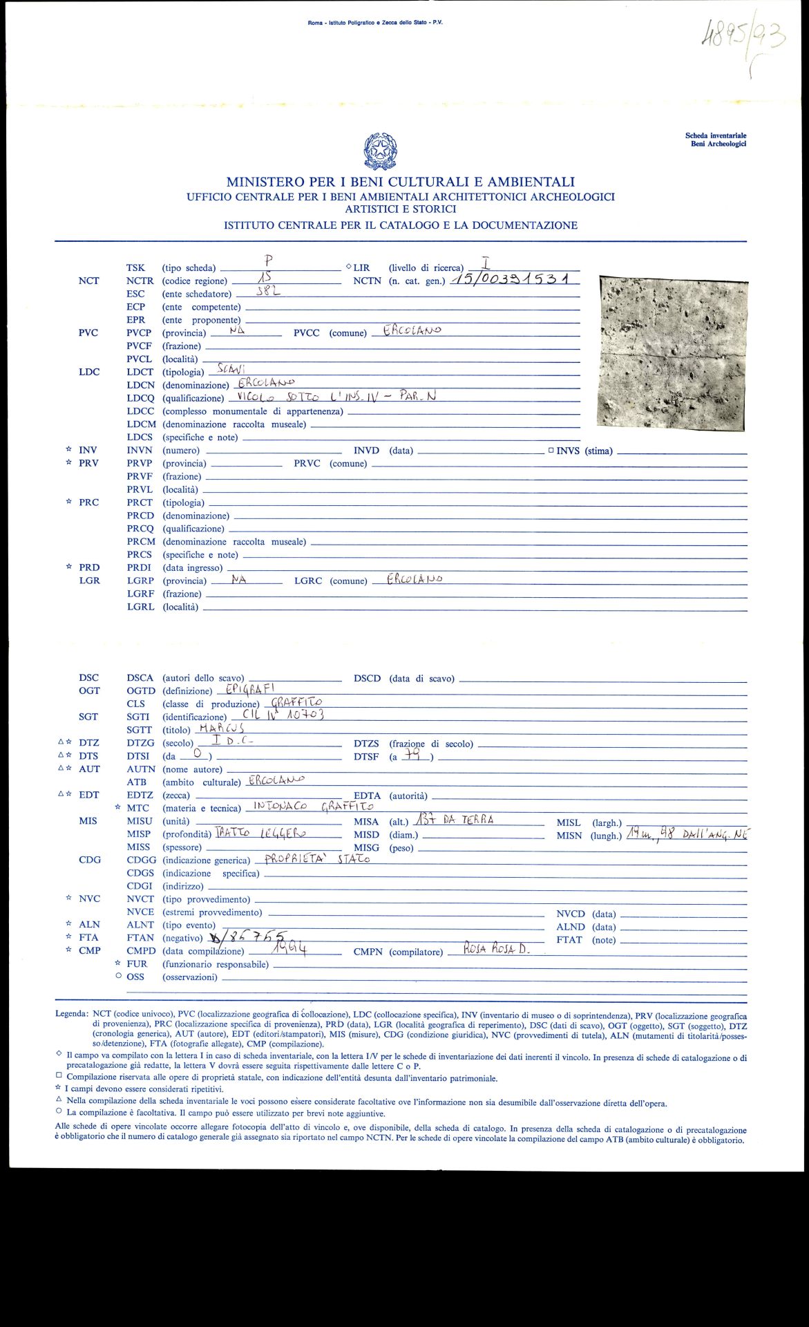 graffito, epigrafe (sec. I d.C)