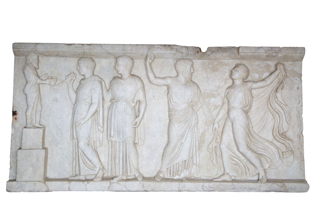 scena dionisiaca (lastra a rilievo, bassorilievo marmoreo figurato) (secc. I a.C./ I d.C)