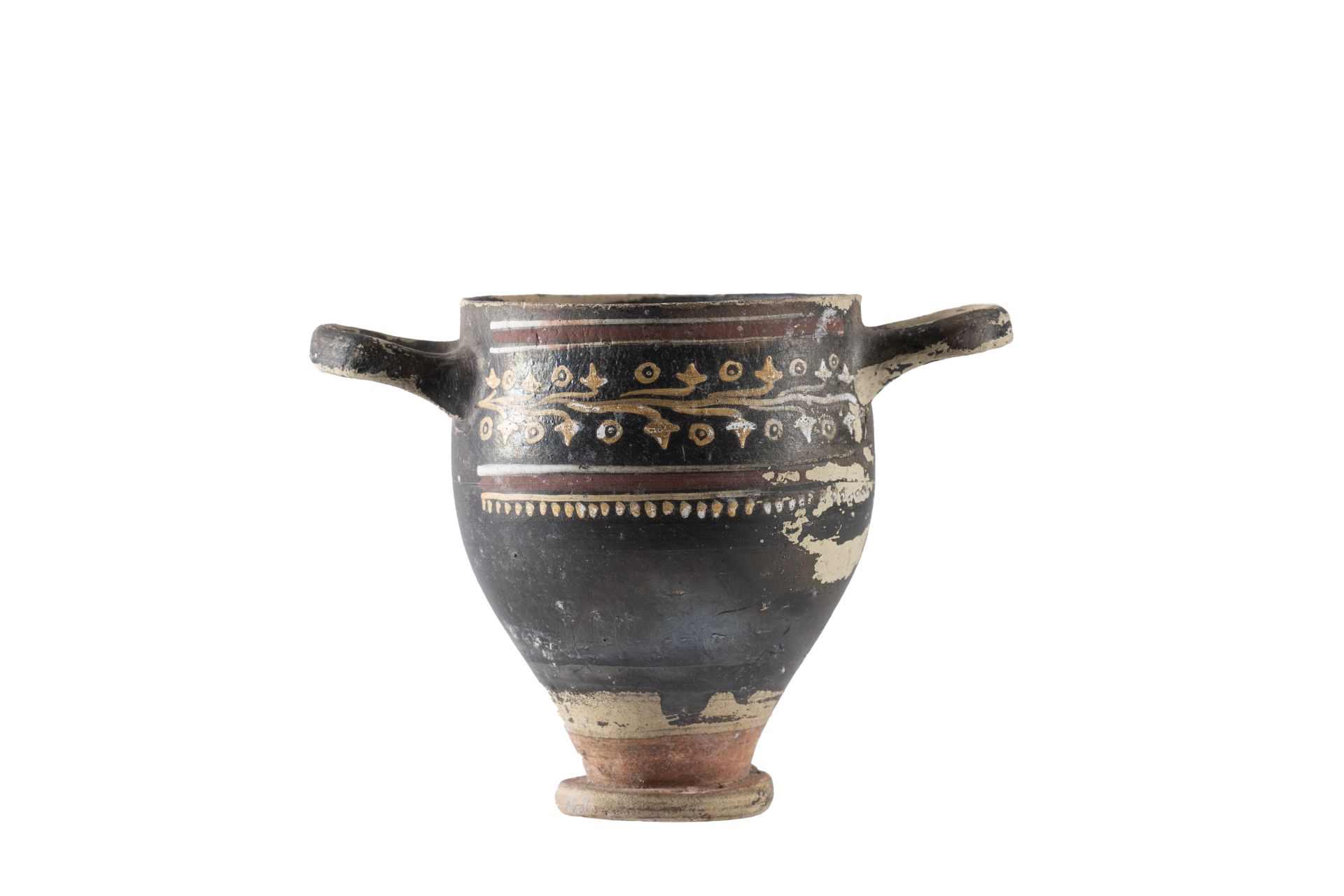 skyphos, Morel F 4311 - ceramica di gnathia (secc. IV/ III a.C)